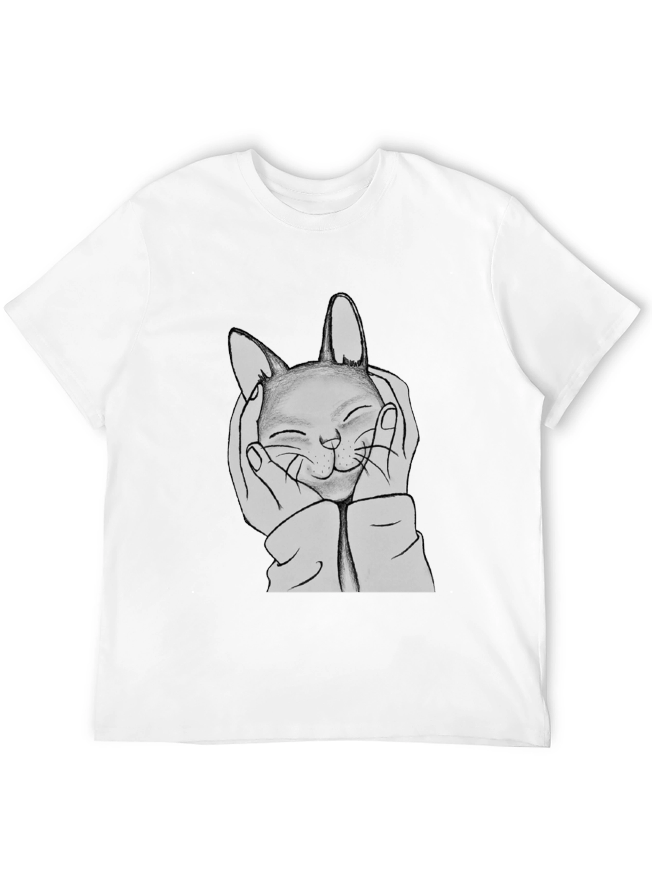 Cute Cat Hands Black Graphic Tee