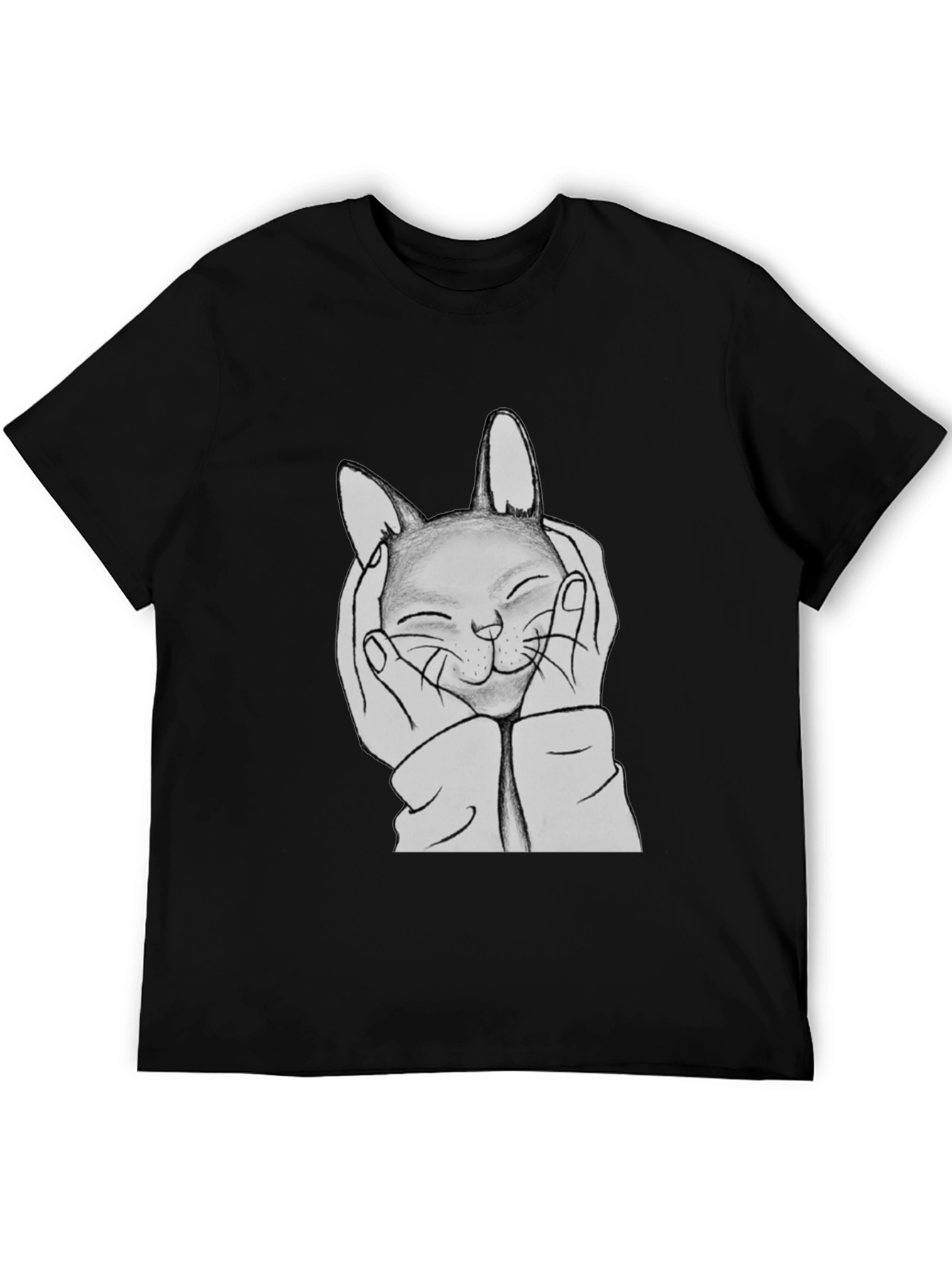 Cute Cat Hands Black Graphic Tee