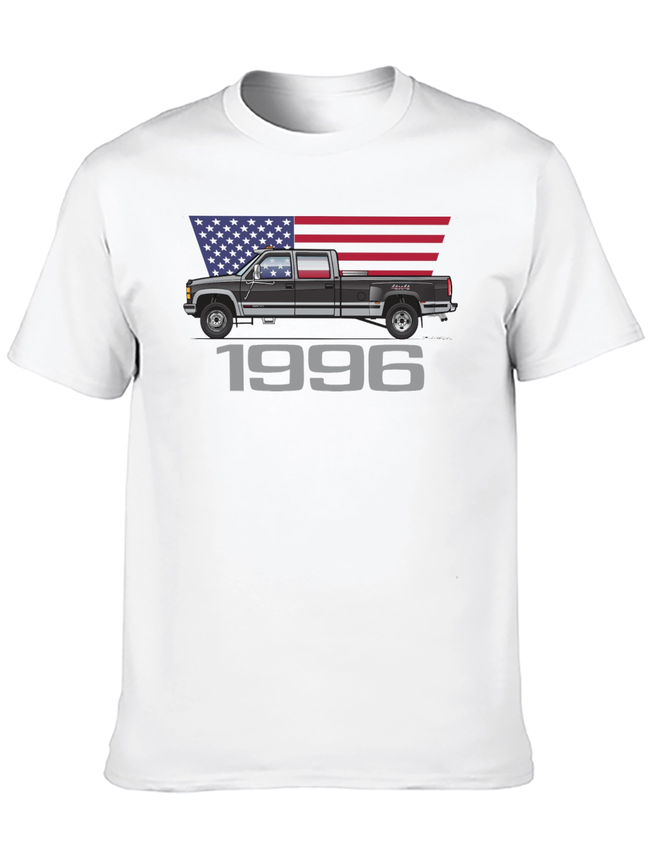 1996 Truck USA Flag Graphic T-Shirt