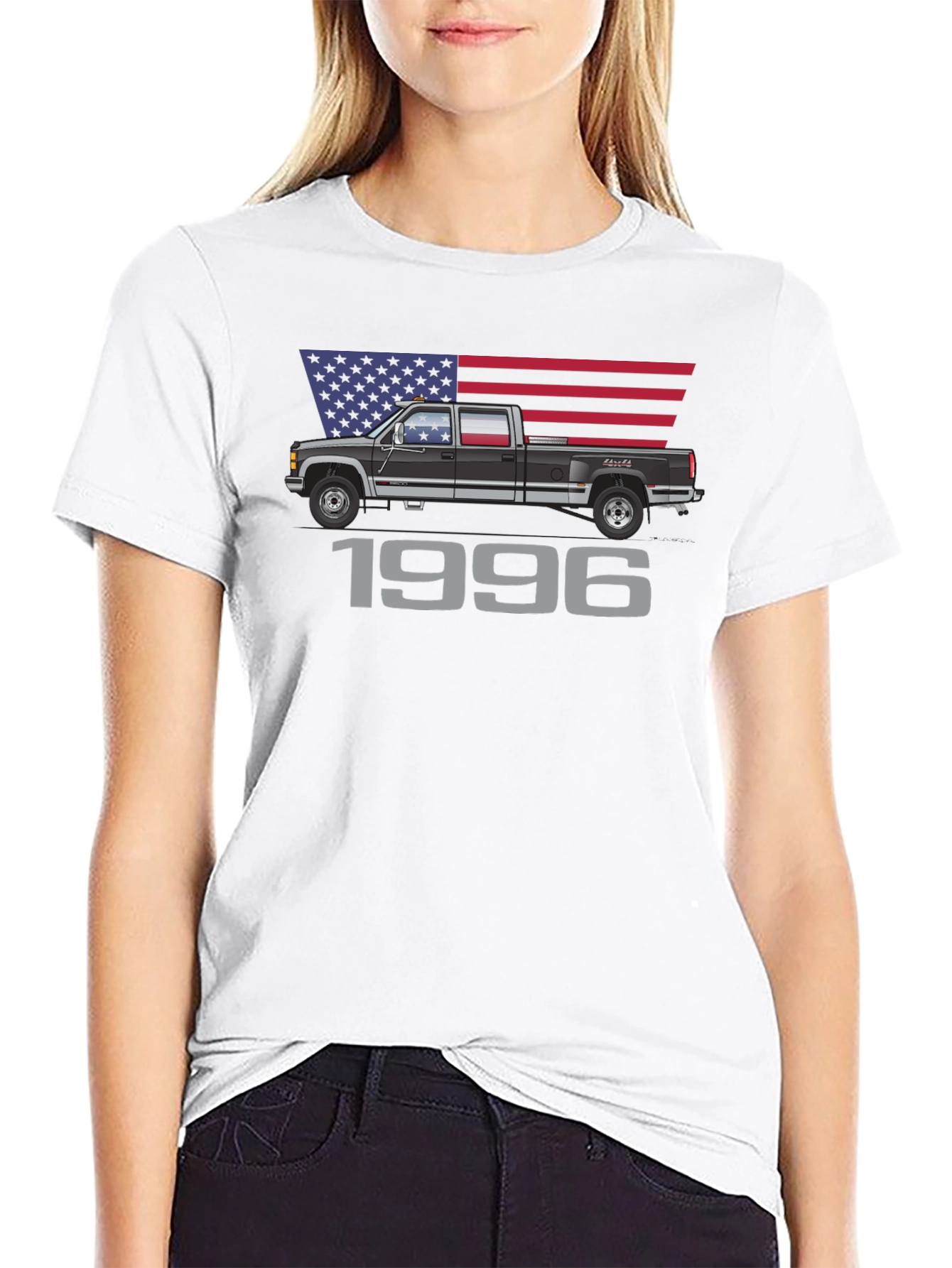 1996 Truck USA Flag Graphic T-Shirt
