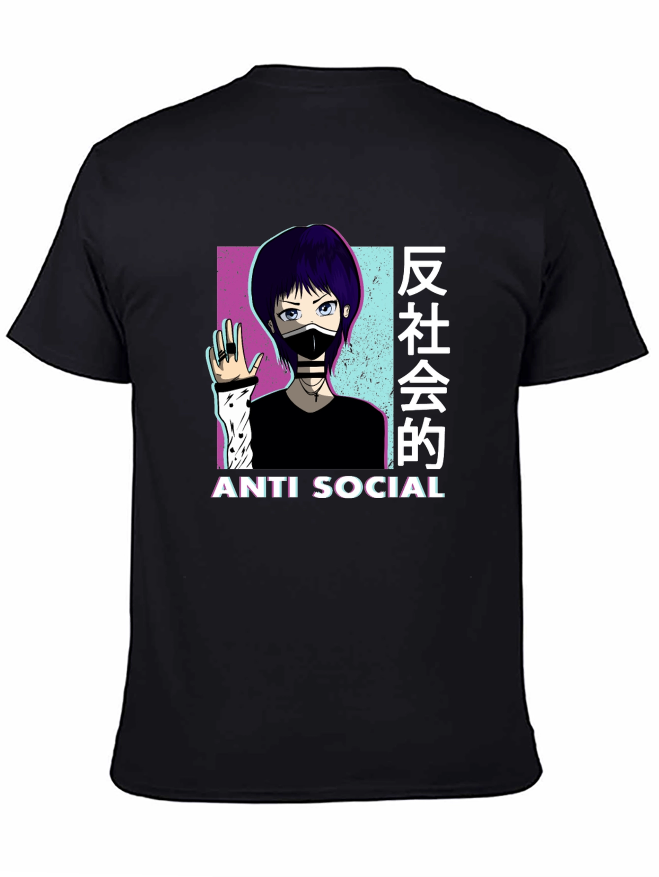 Anti Social Anime Graphic T-Shirt