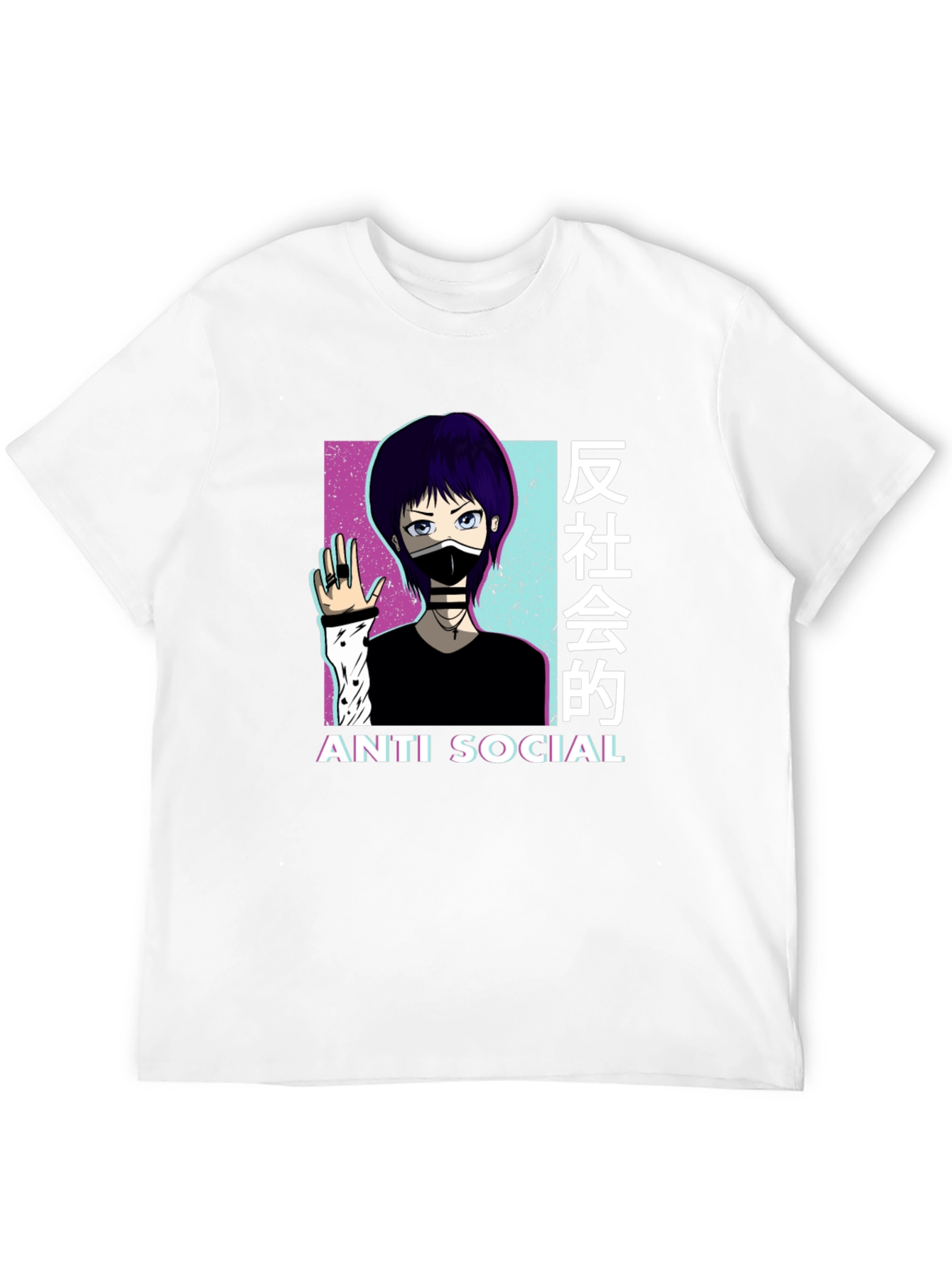 Anti Social Anime Graphic T-Shirt