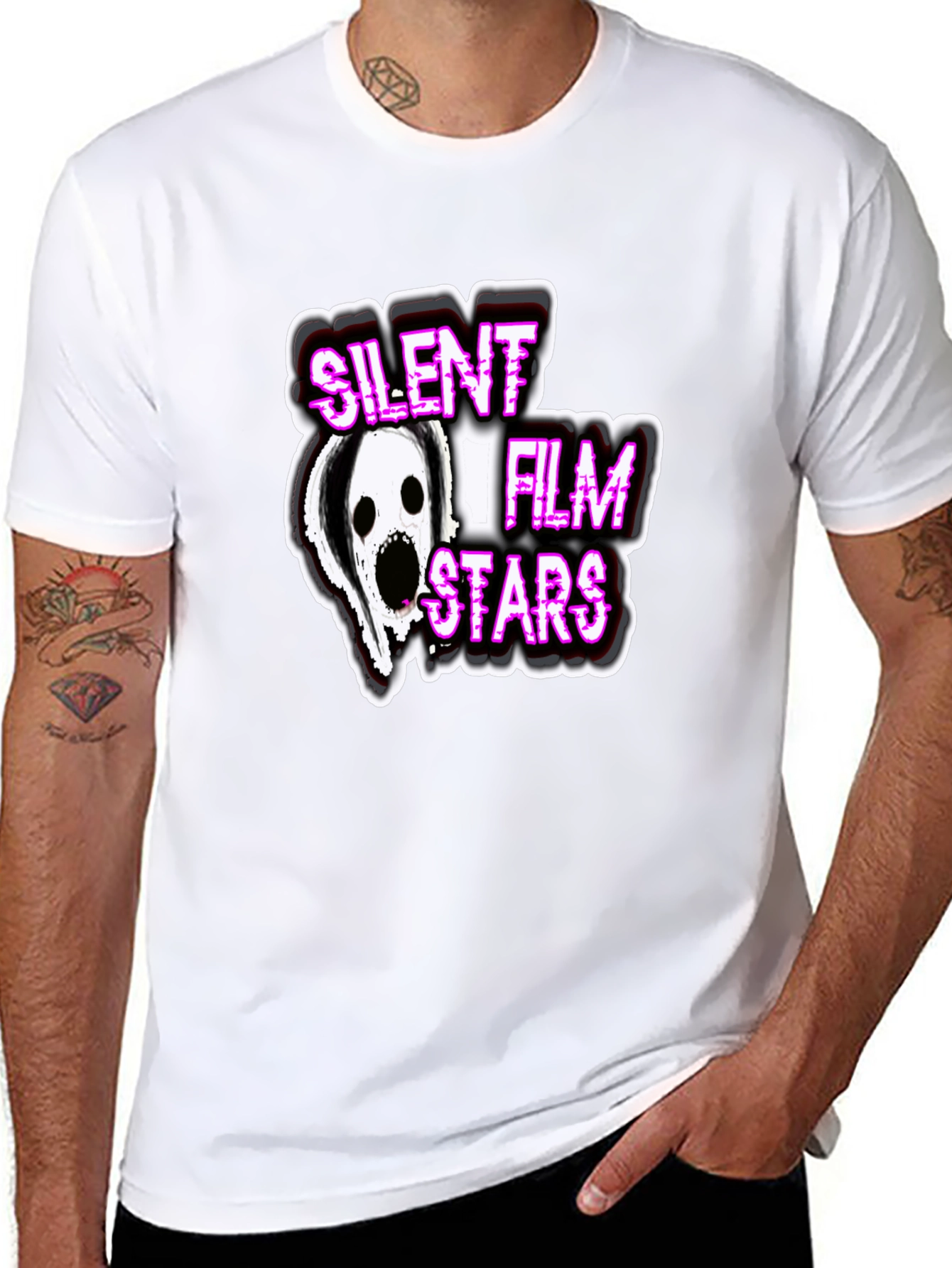 Silent Film Stars Graphic Tee - Black