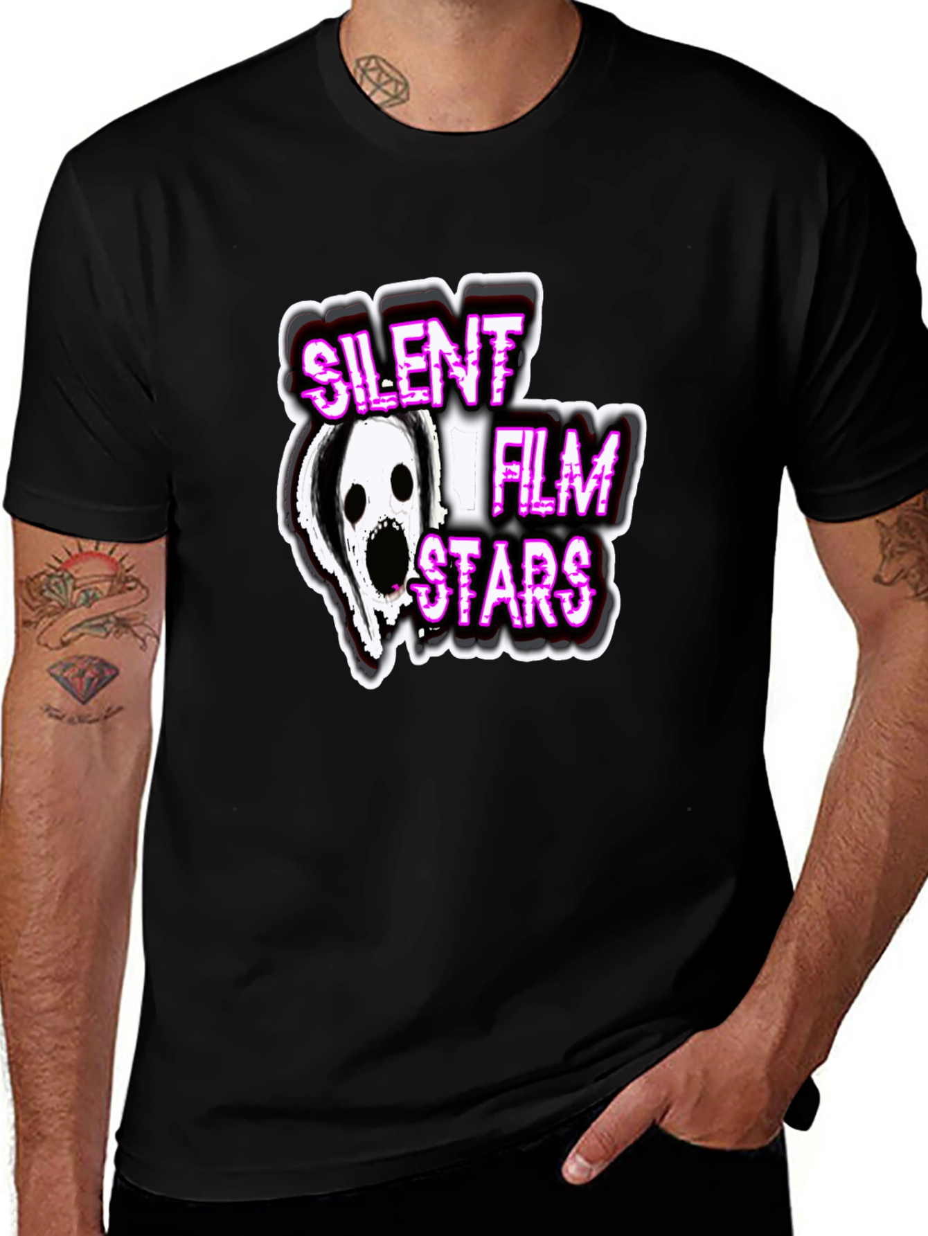 Silent Film Stars Graphic Tee - Black