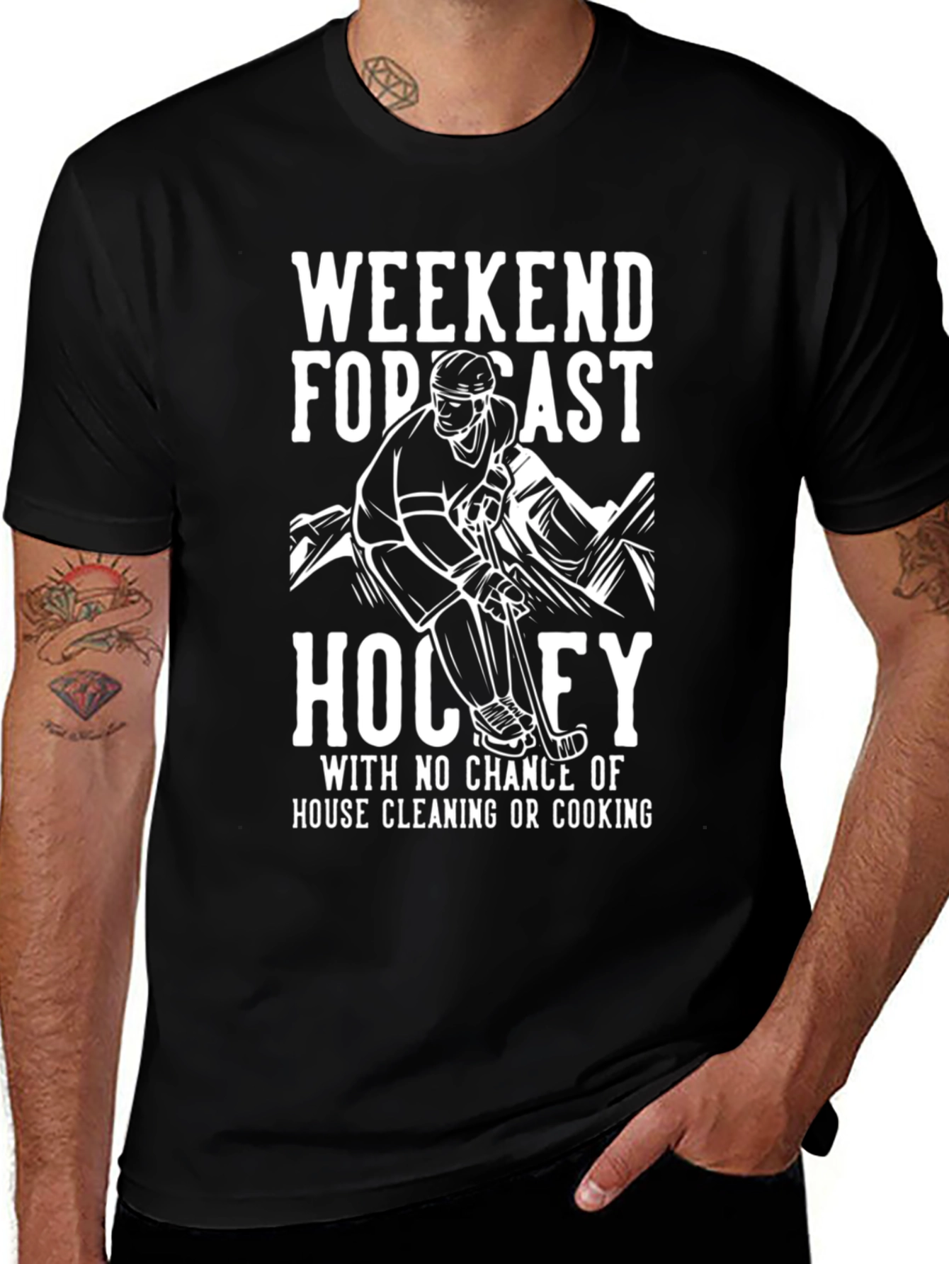 Weekend Forecast Hockey T-Shirt - No Cleaning!