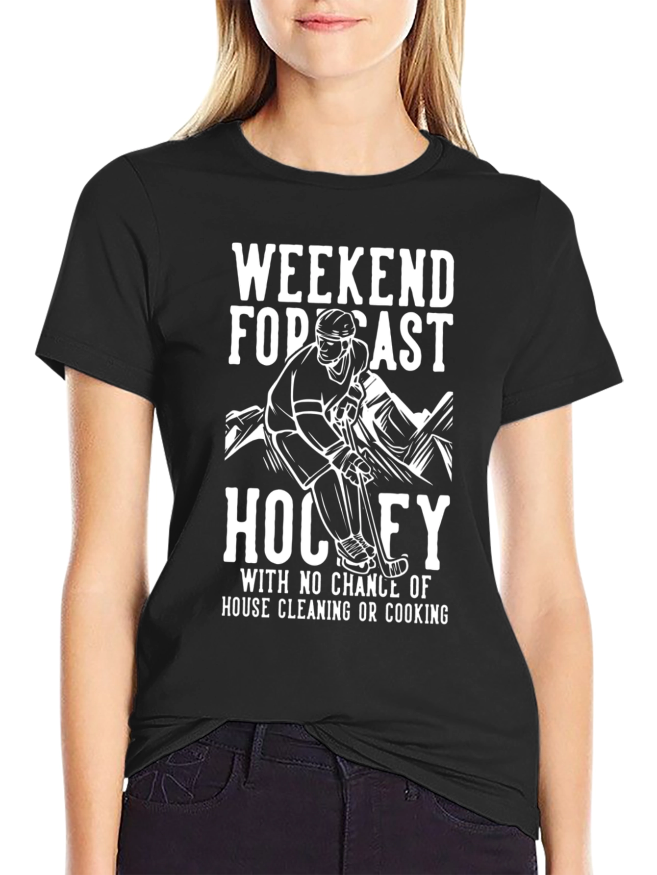 Weekend Forecast Hockey T-Shirt - No Cleaning!