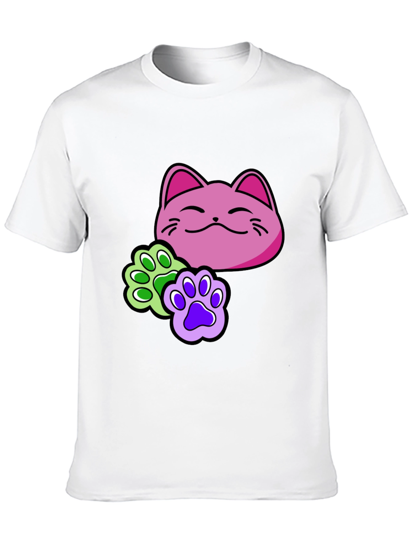 Cat Paw Print T-Shirt - Black Graphic Tee