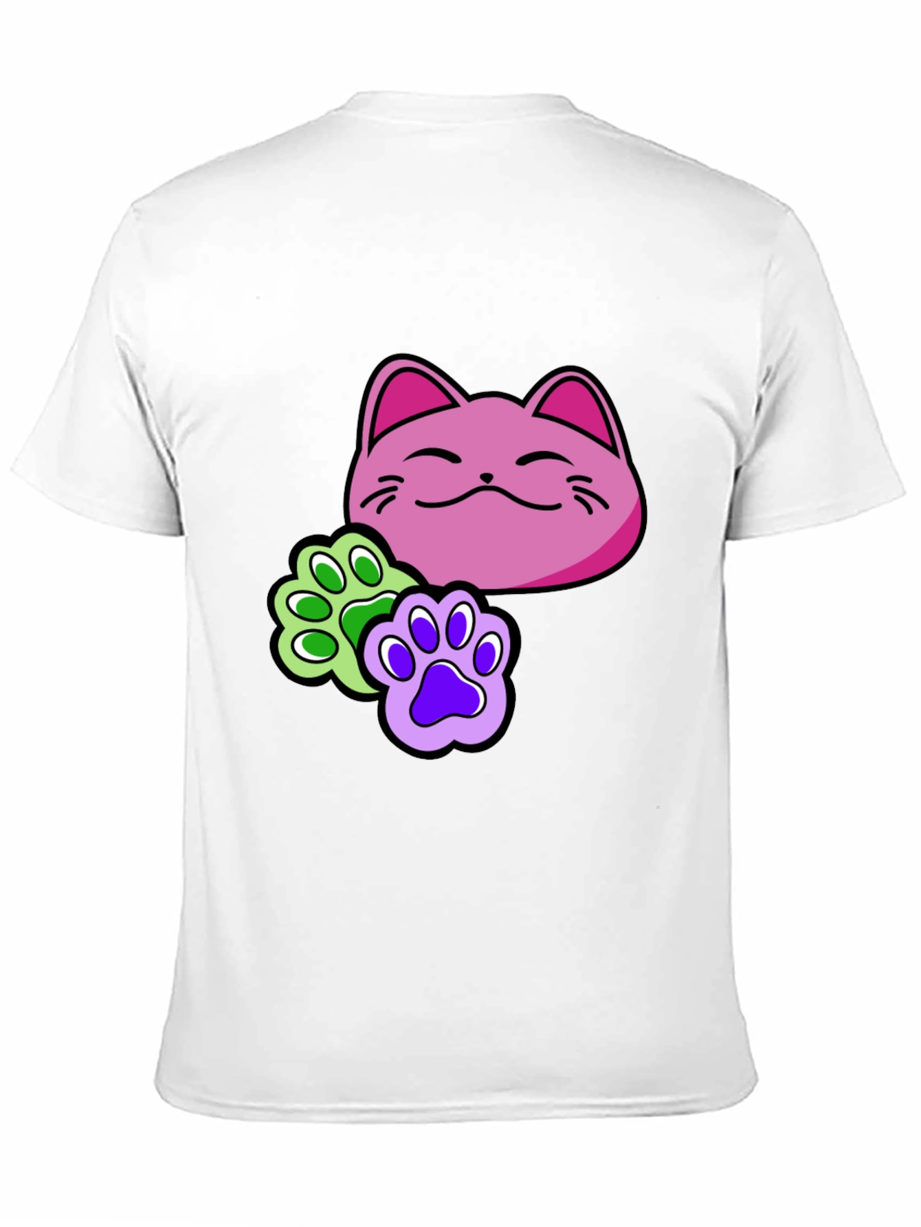 Cat Paw Print T-Shirt - Black Graphic Tee