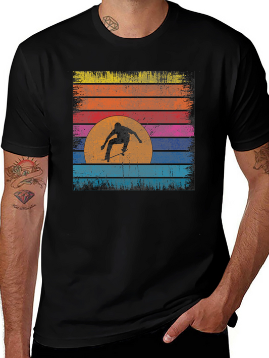 Skate Sunset Graphic T-Shirt - Cool Retro Design
