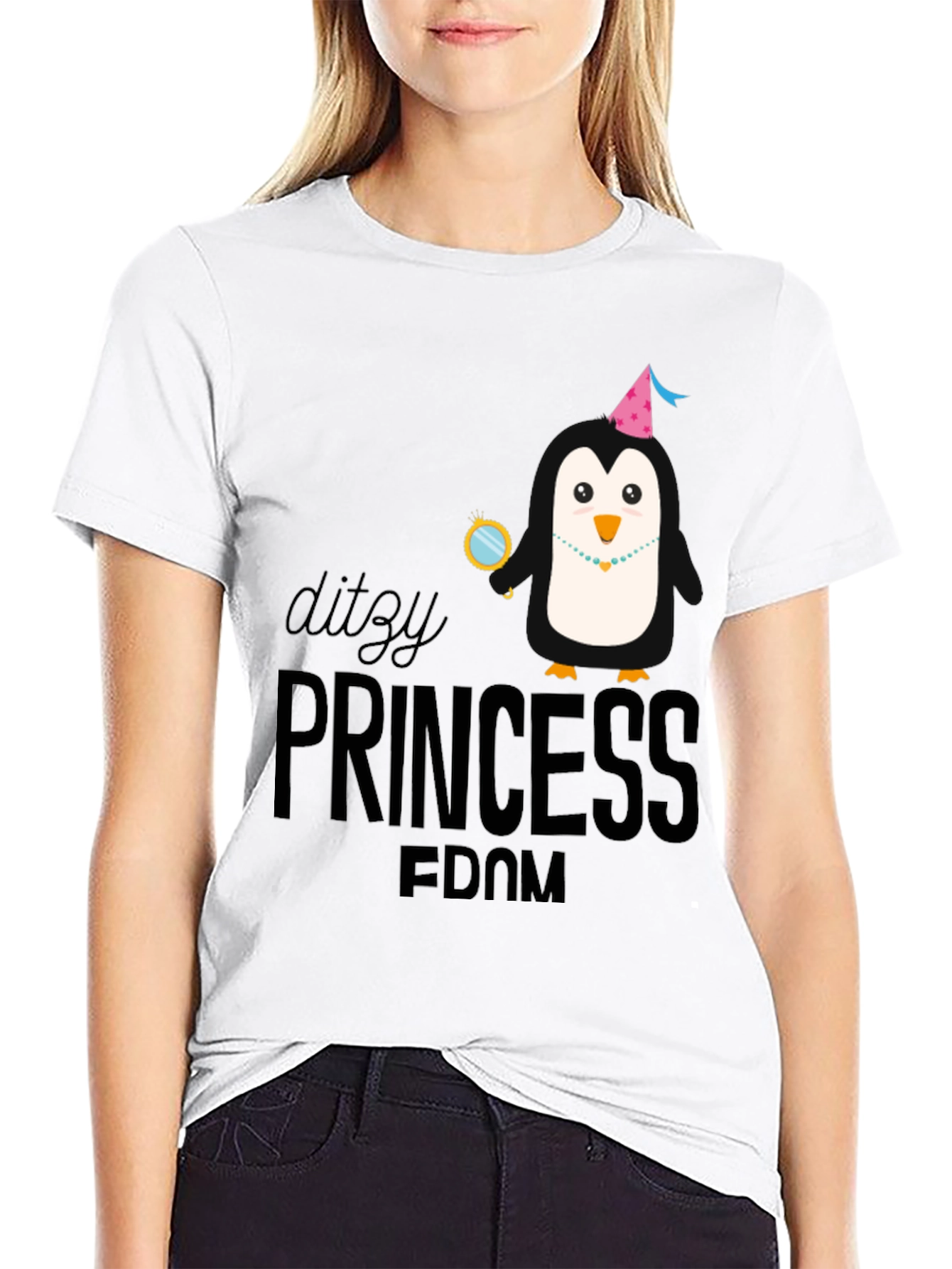 Dizzy Princess Penguin Graphic T-Shirt