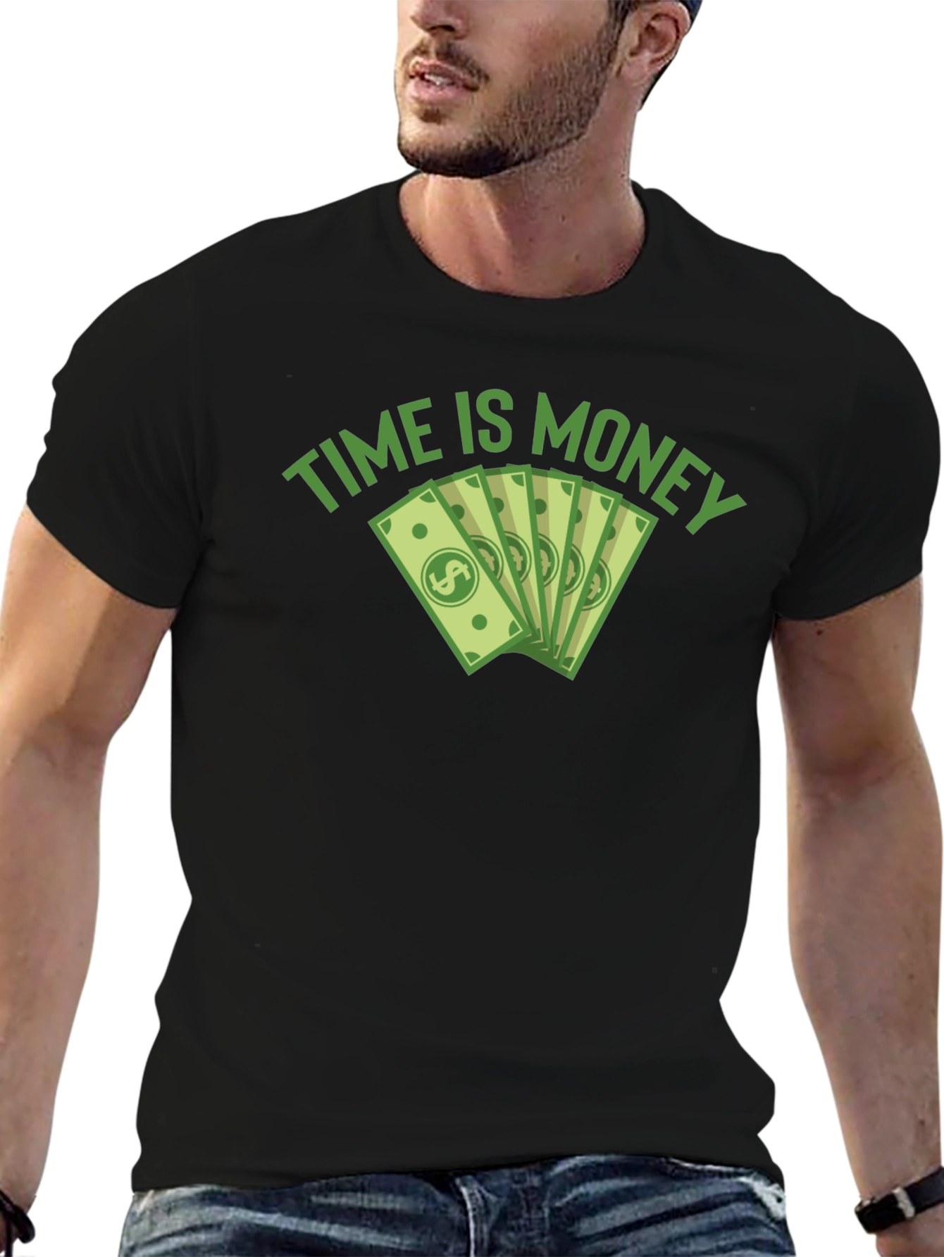 Time is Money Graphic Tee - Black