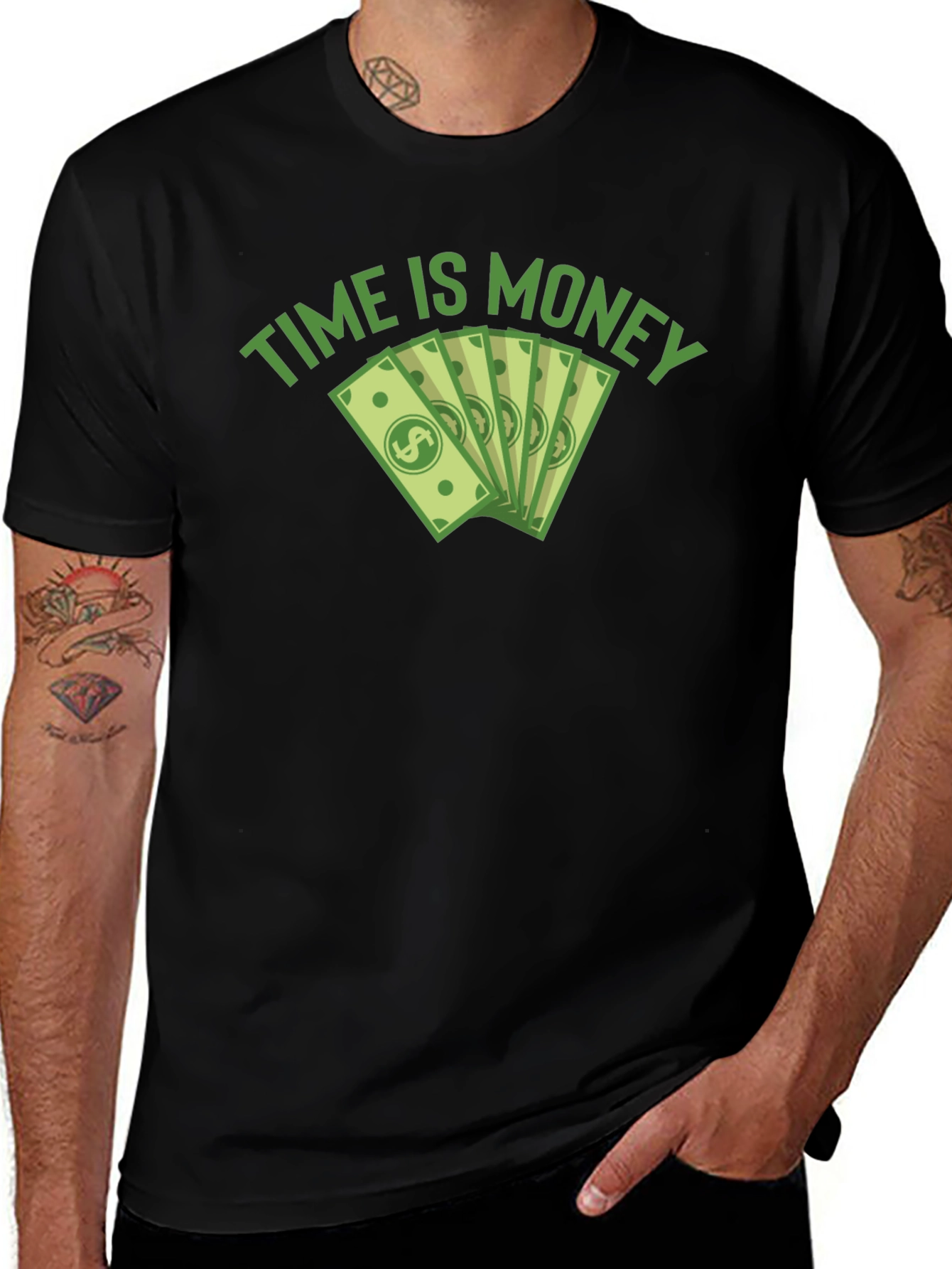 Time is Money Graphic Tee - Black