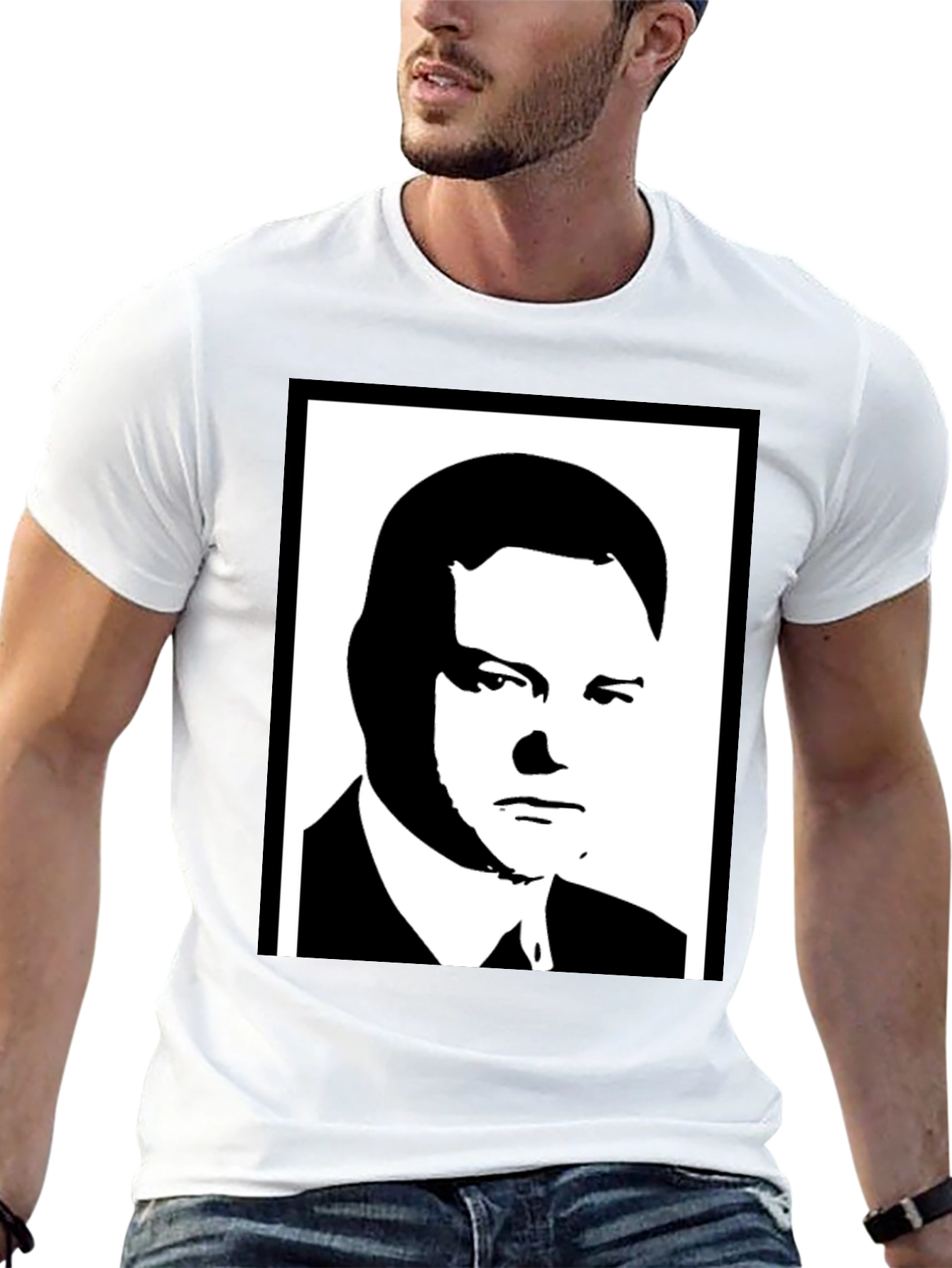 Silhouette Portrait Tee - Bold Graphic Black Shirt