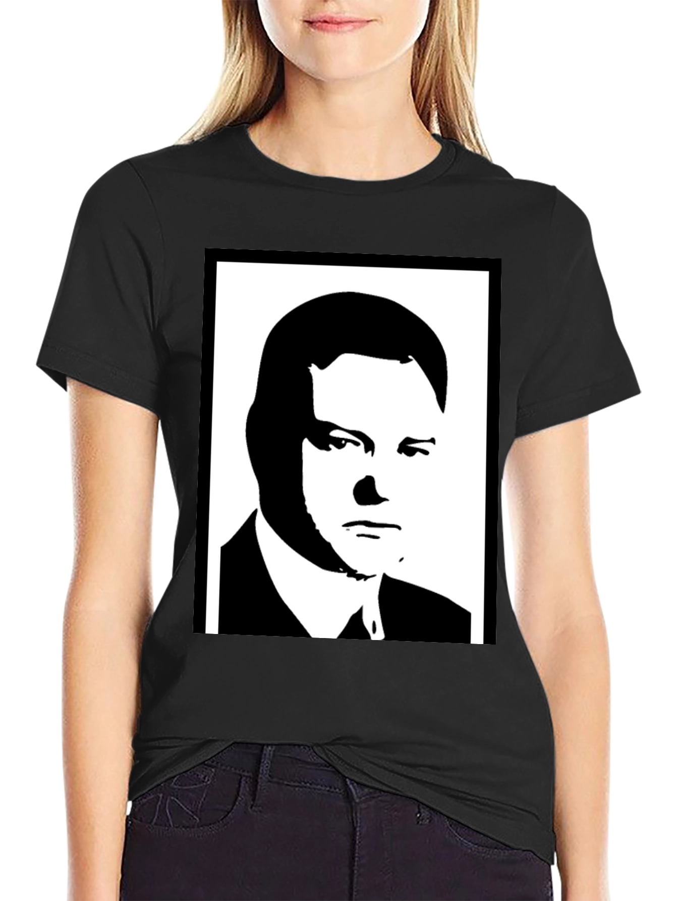Silhouette Portrait Tee - Bold Graphic Black Shirt