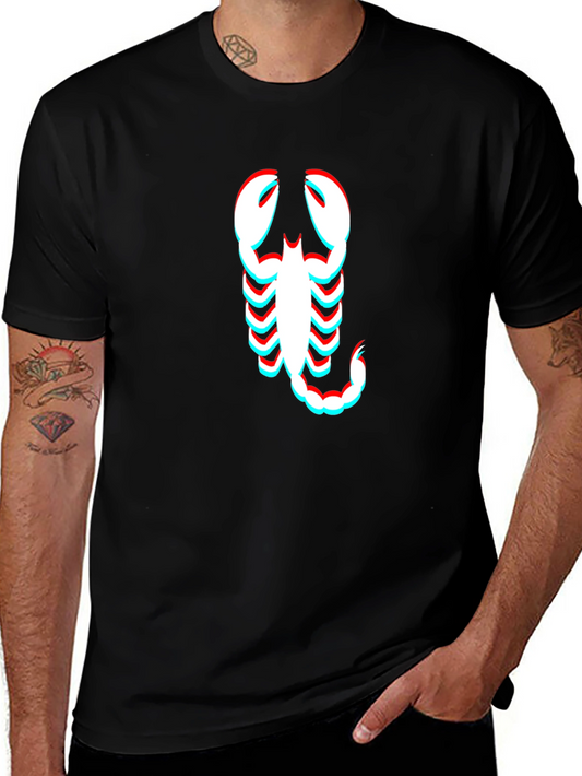 Scorpion Glitch T-Shirt - Black Cotton Tee