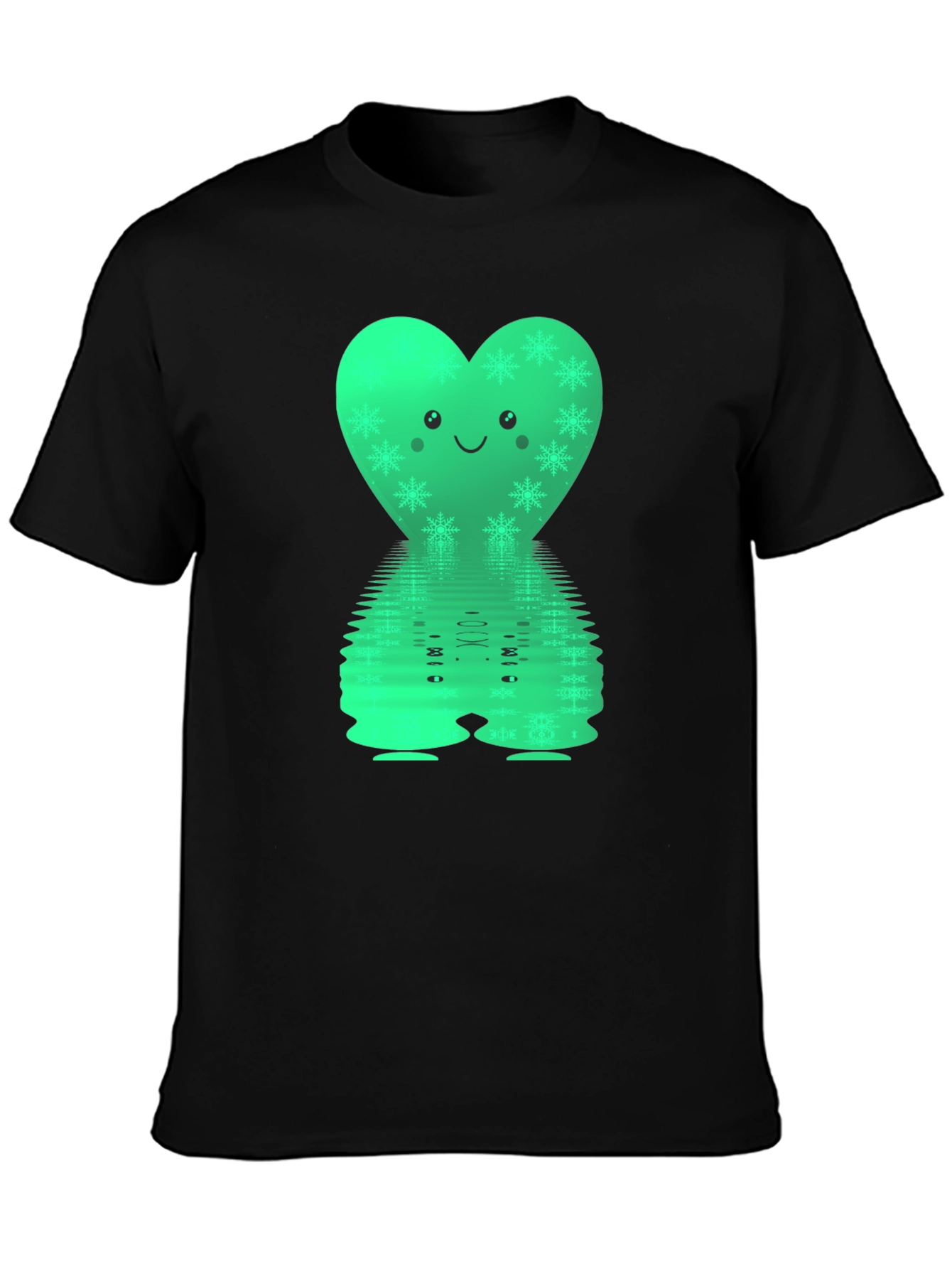 Cute Heart with Snowflakes Reflective T-Shirt