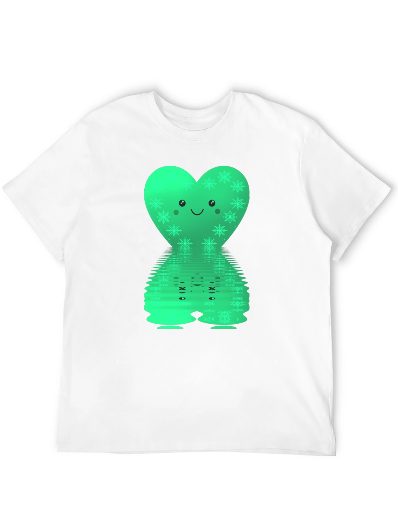Cute Heart with Snowflakes Reflective T-Shirt