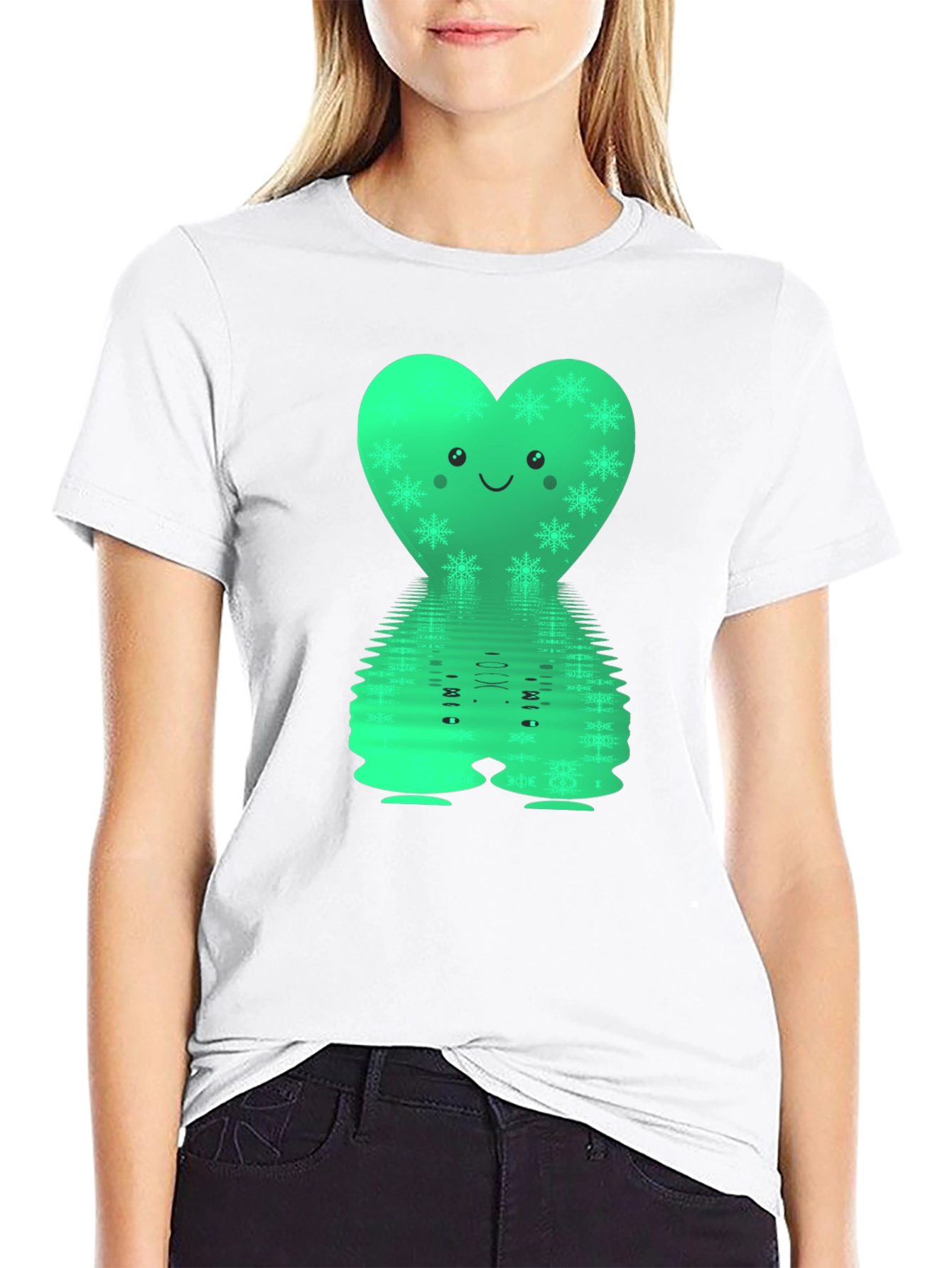 Cute Heart with Snowflakes Reflective T-Shirt