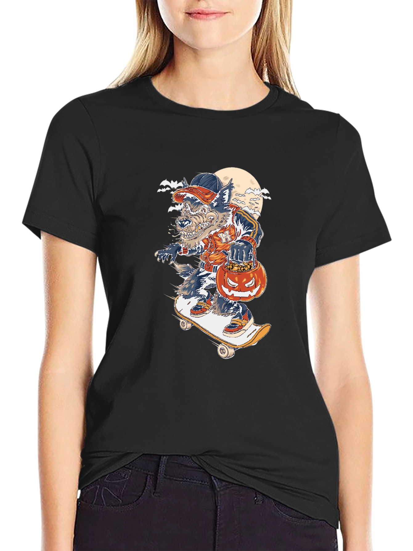 Werewolf Skateboard Halloween T-Shirt