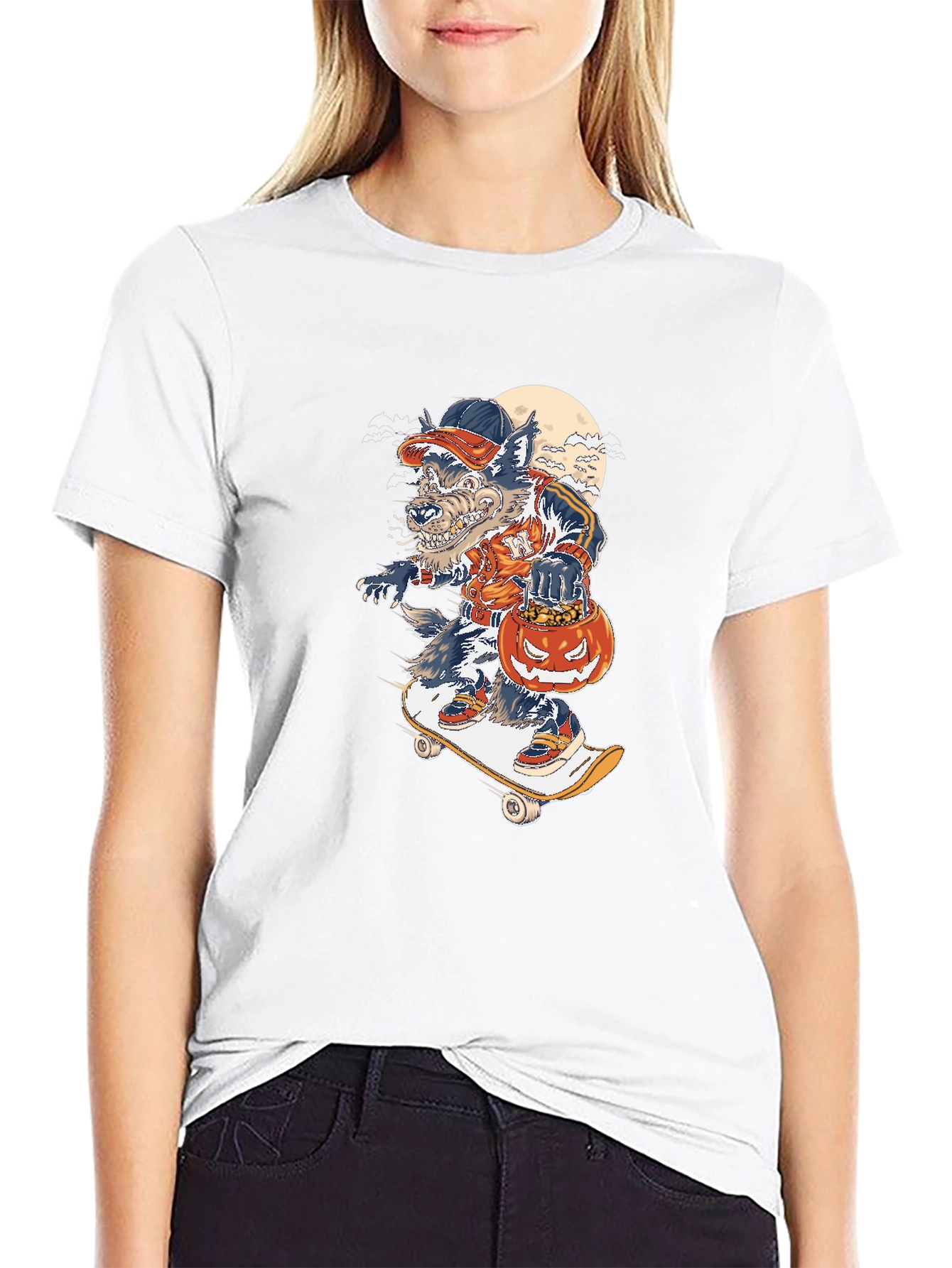 Werewolf Skateboard Halloween T-Shirt