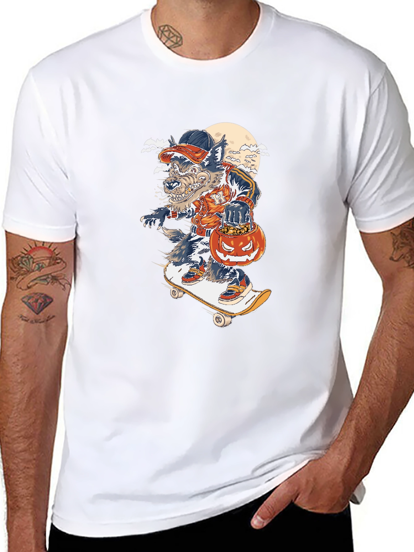 Werewolf Skateboard Halloween T-Shirt