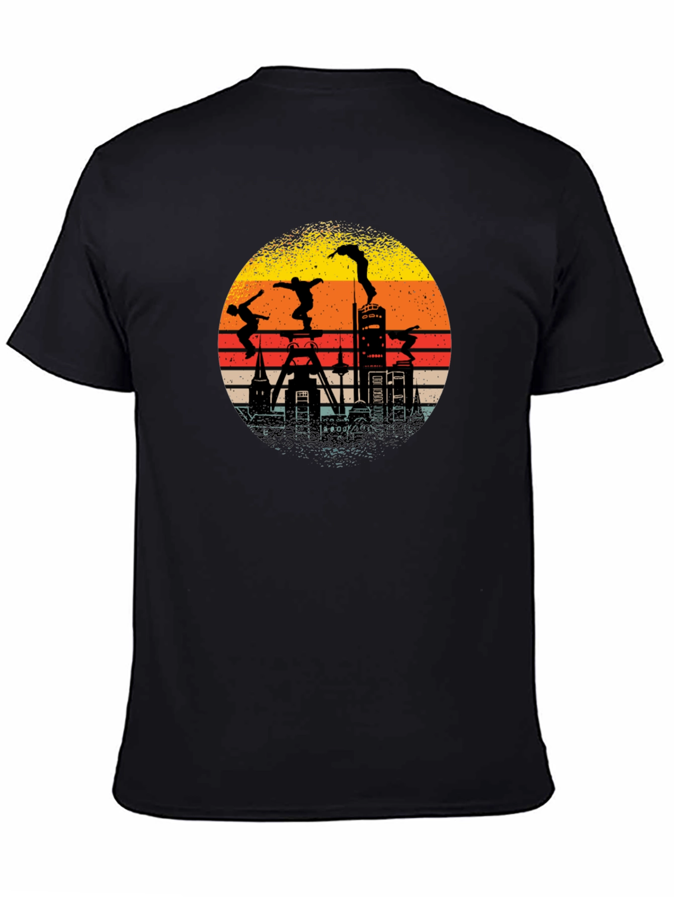 Retro Silhouette Cityscape Parkour T-Shirt