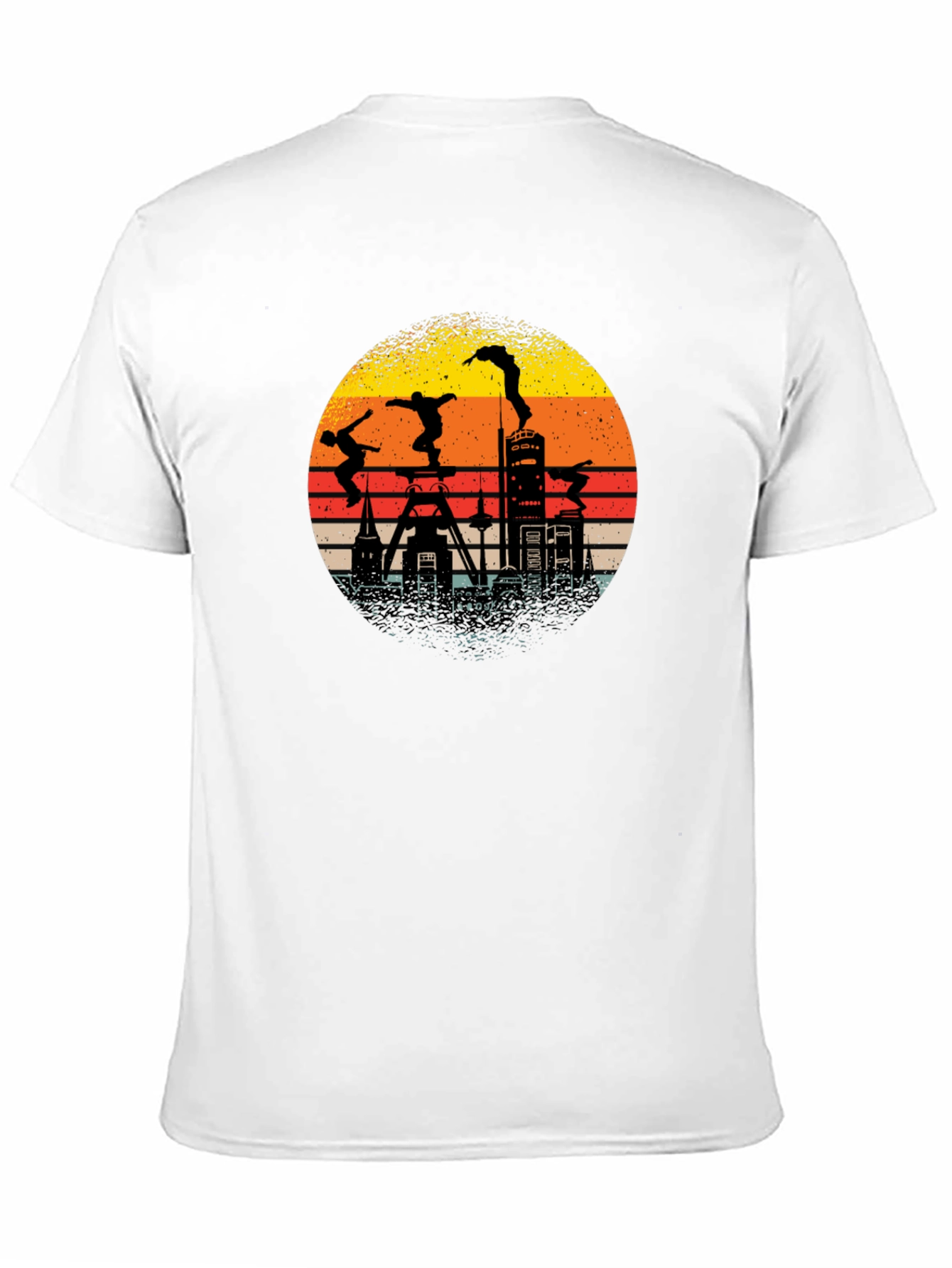Retro Silhouette Cityscape Parkour T-Shirt