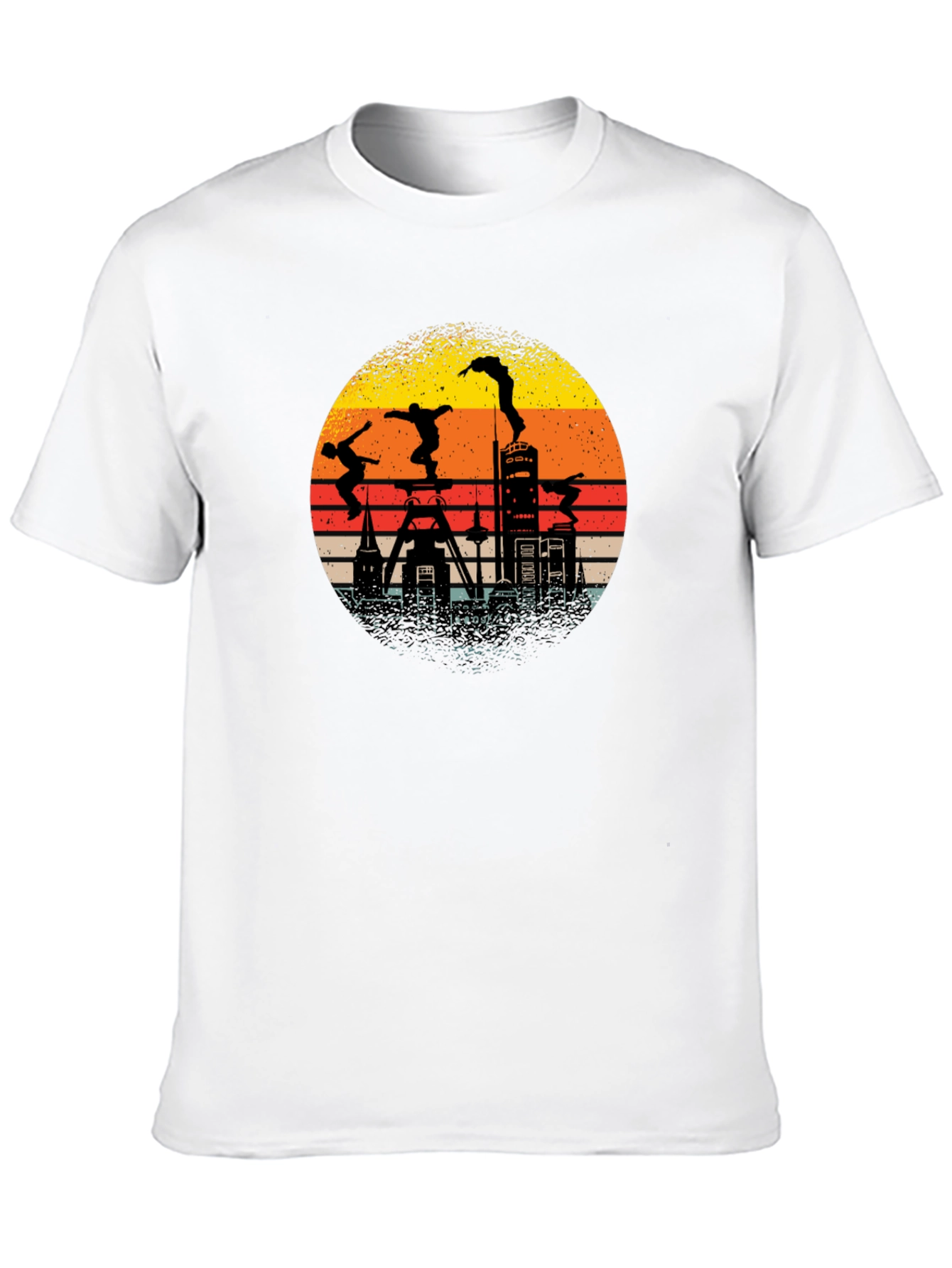 Retro Silhouette Cityscape Parkour T-Shirt