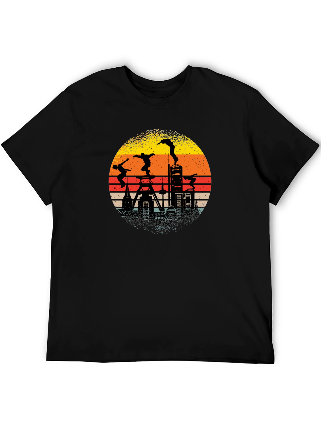 Retro Silhouette Cityscape Parkour T-Shirt