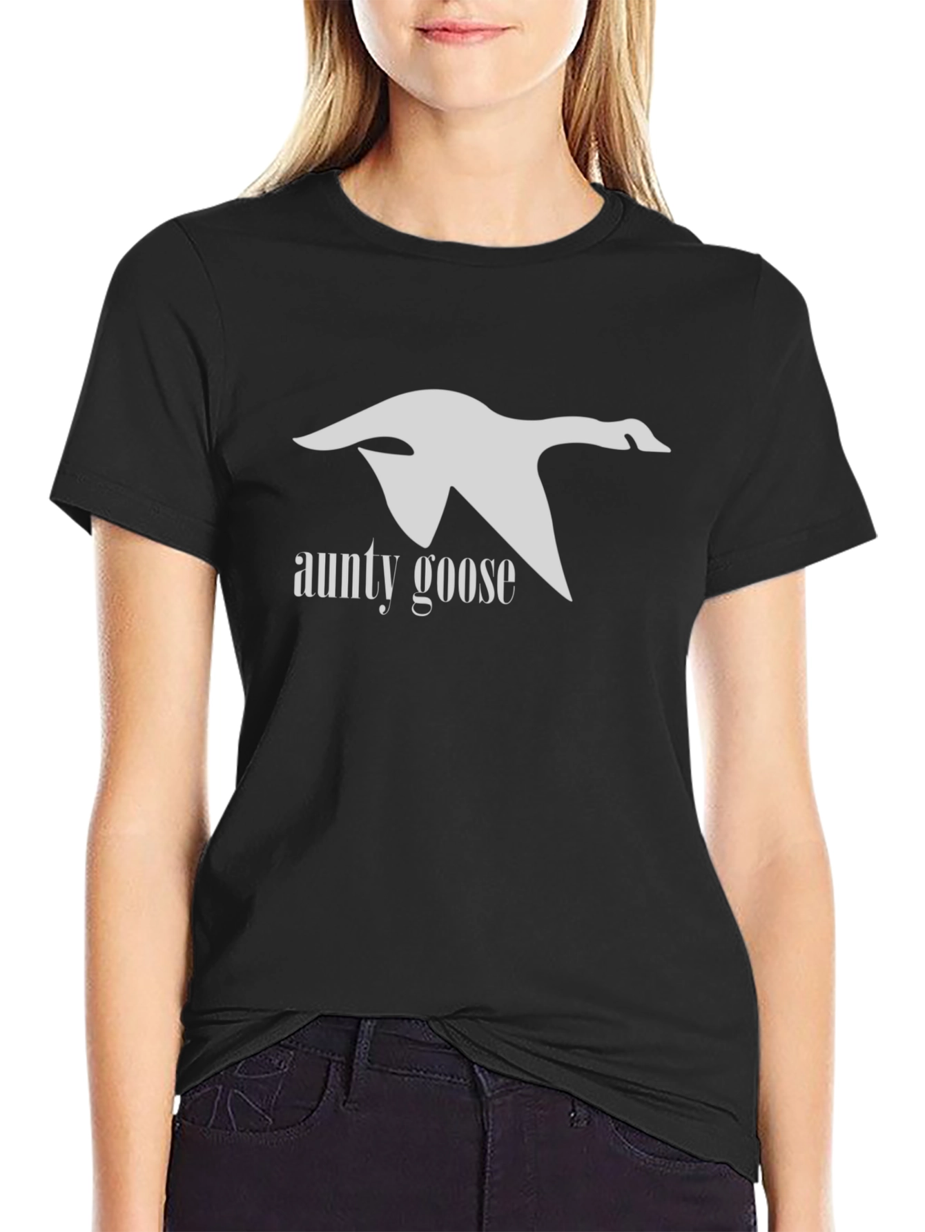 Aunty Goose Black Graphic Tee