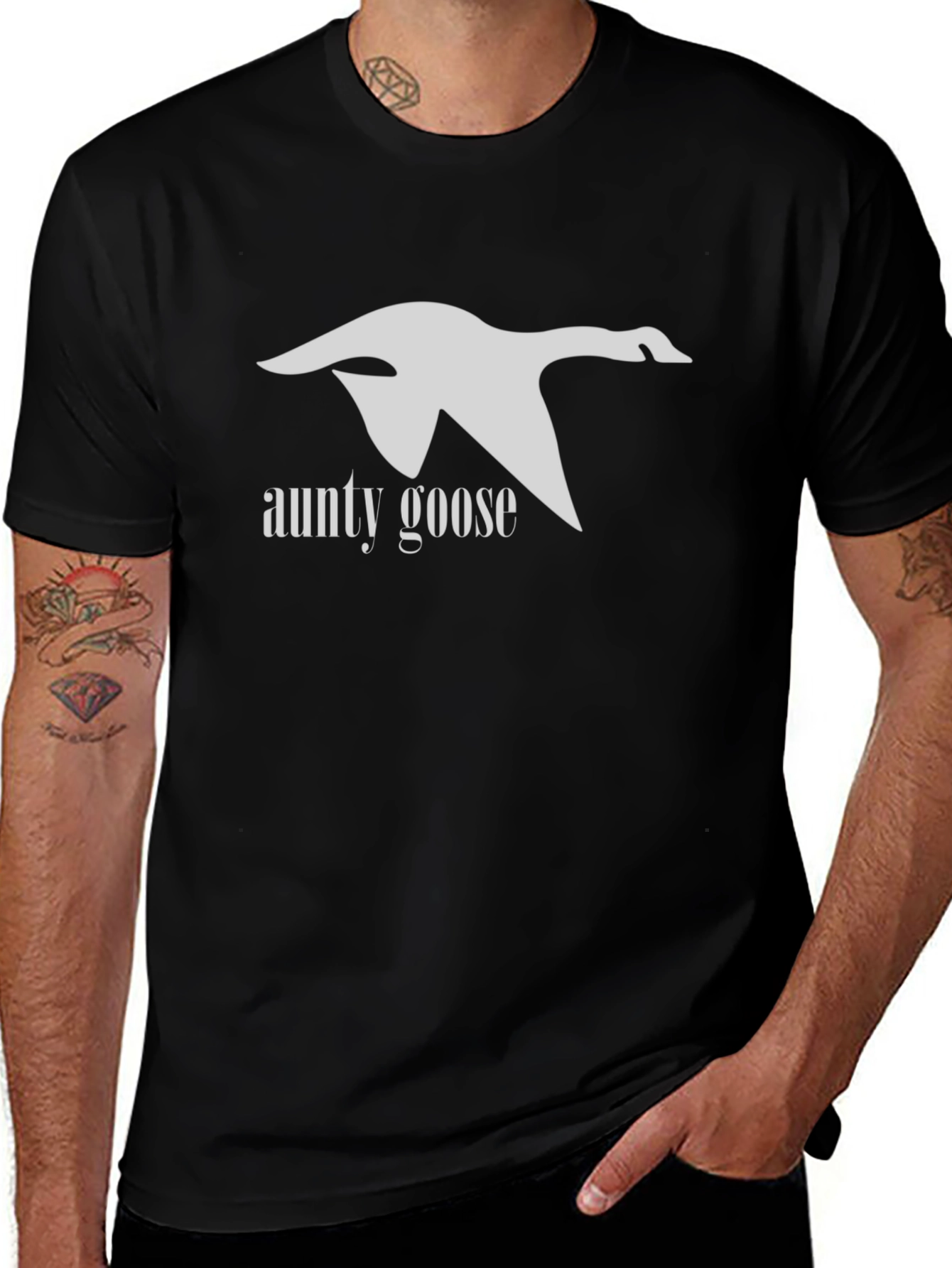 Aunty Goose Black Graphic Tee