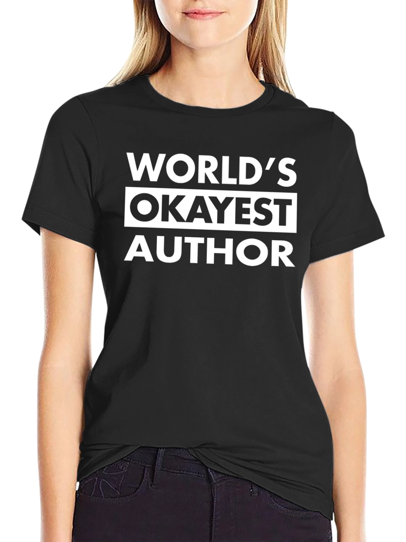 Worlds Okayest Author Graphic Tee - Black