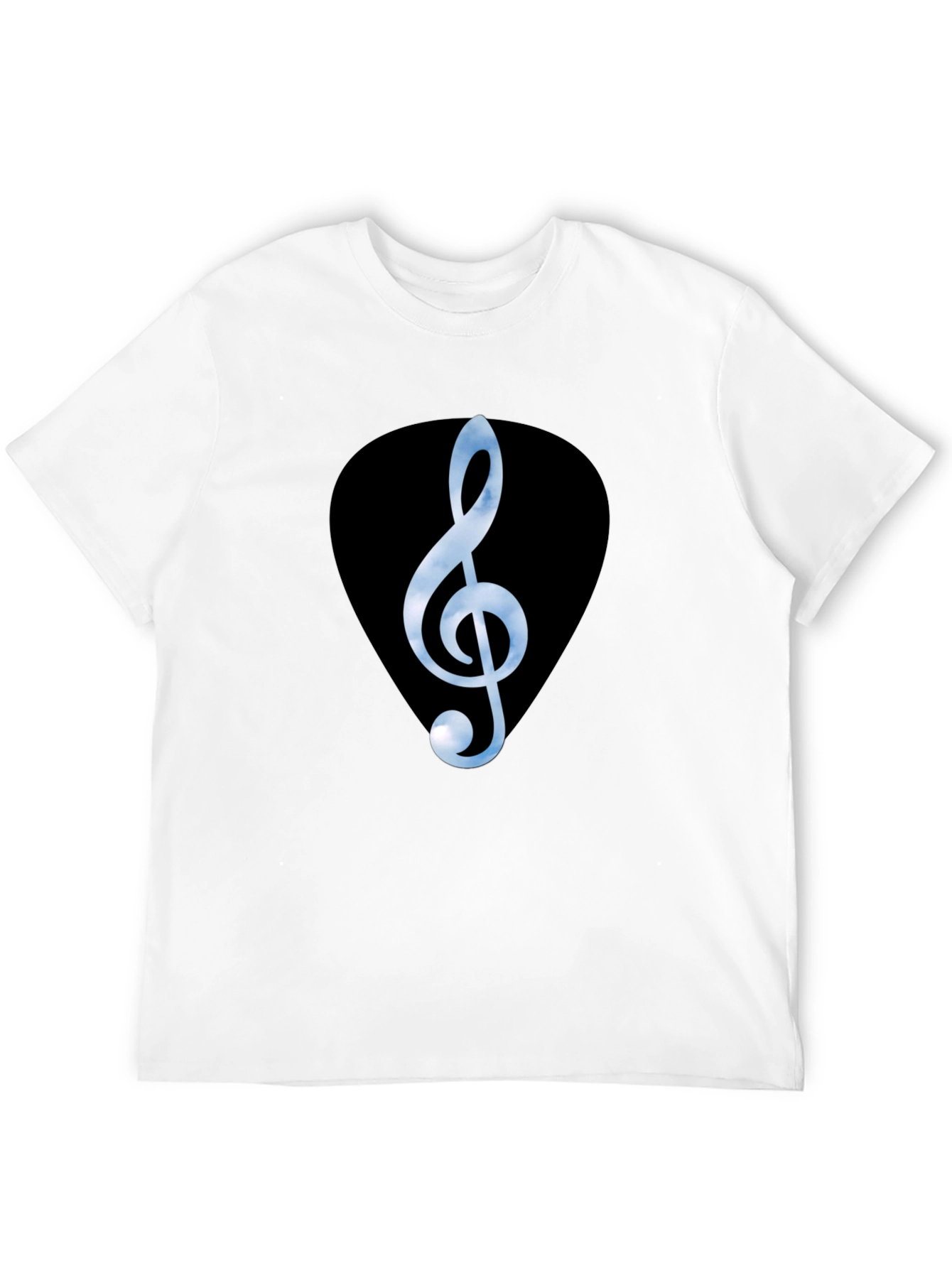 Treble Clef Guitar Pick Graphic Tee - Black