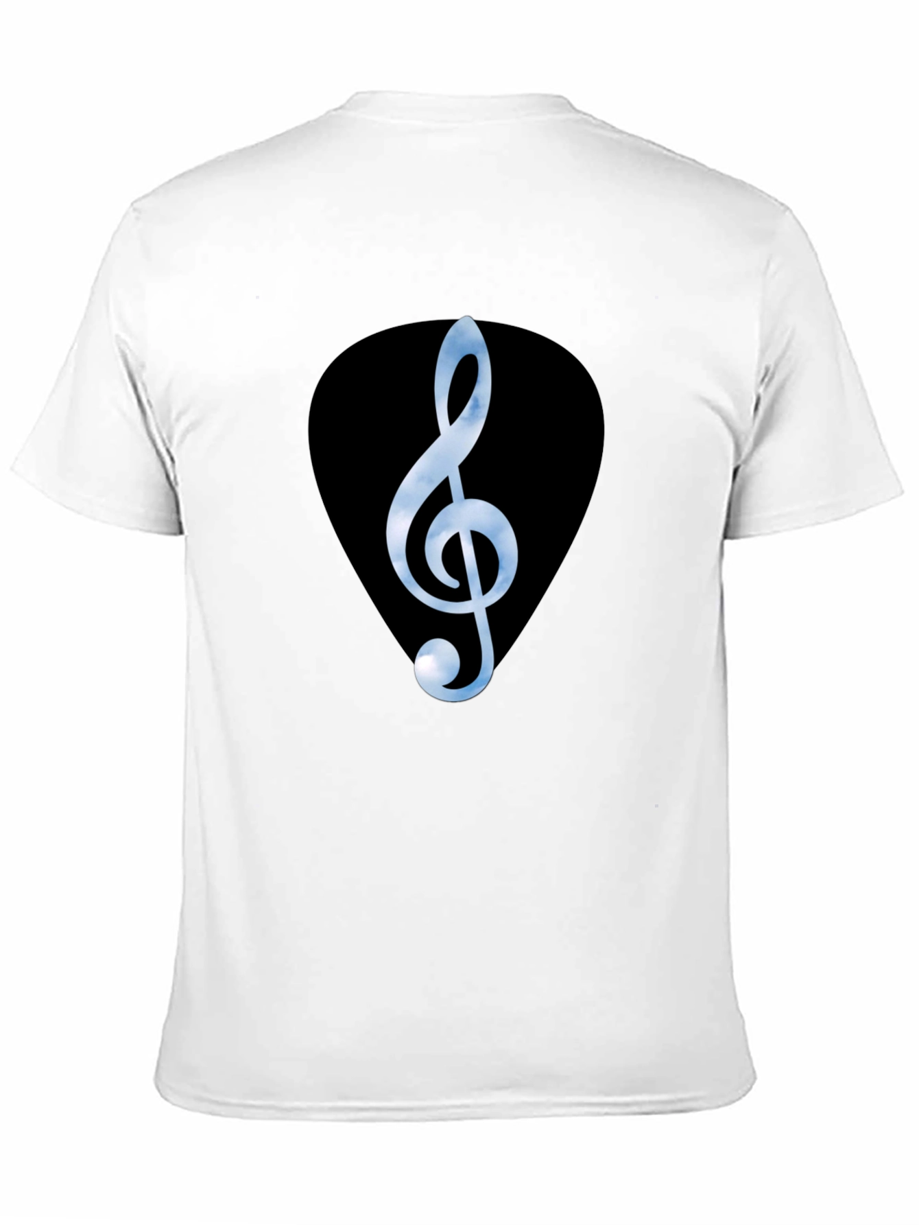 Treble Clef Guitar Pick Graphic Tee - Black