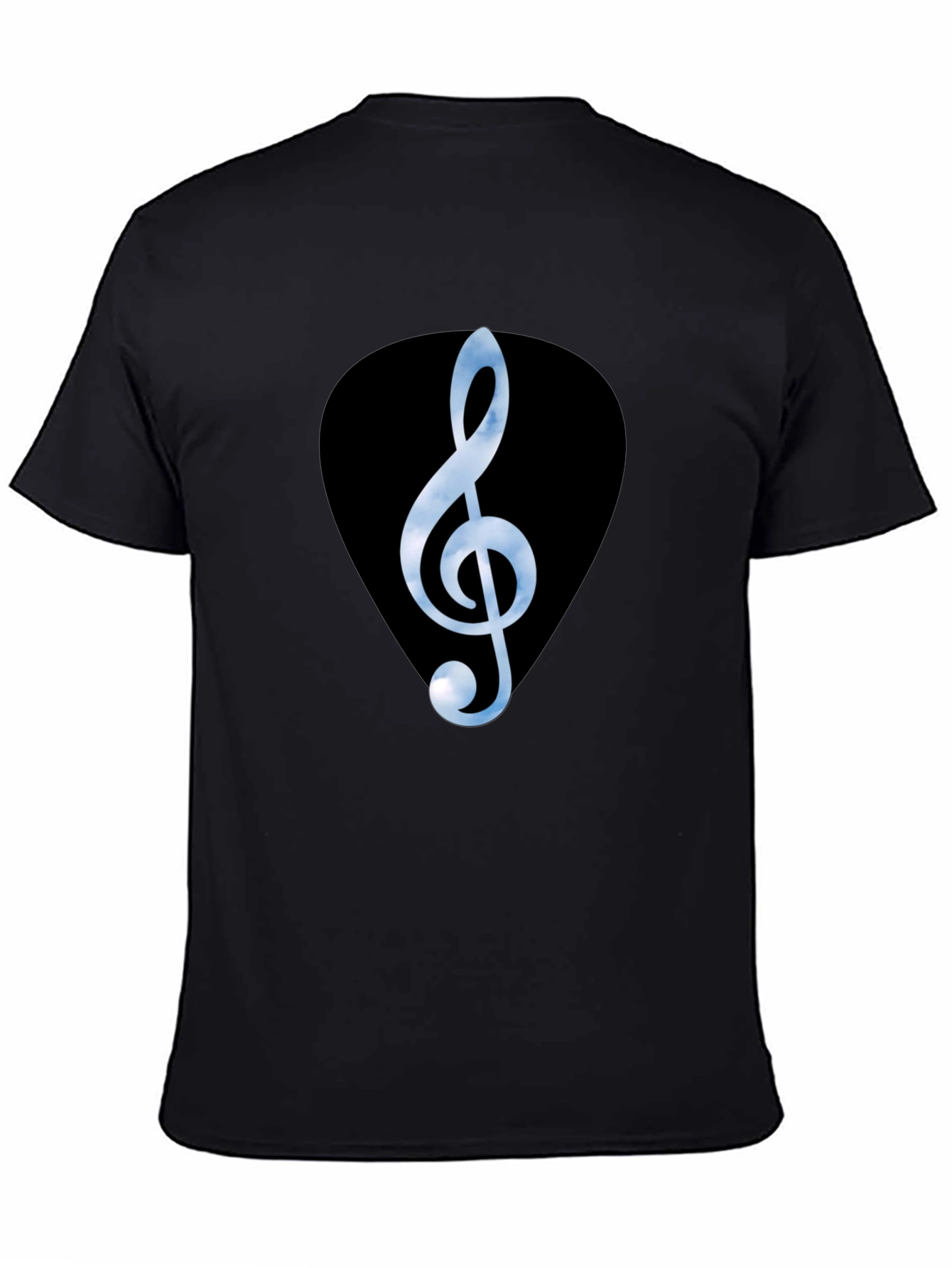 Treble Clef Guitar Pick Graphic Tee - Black