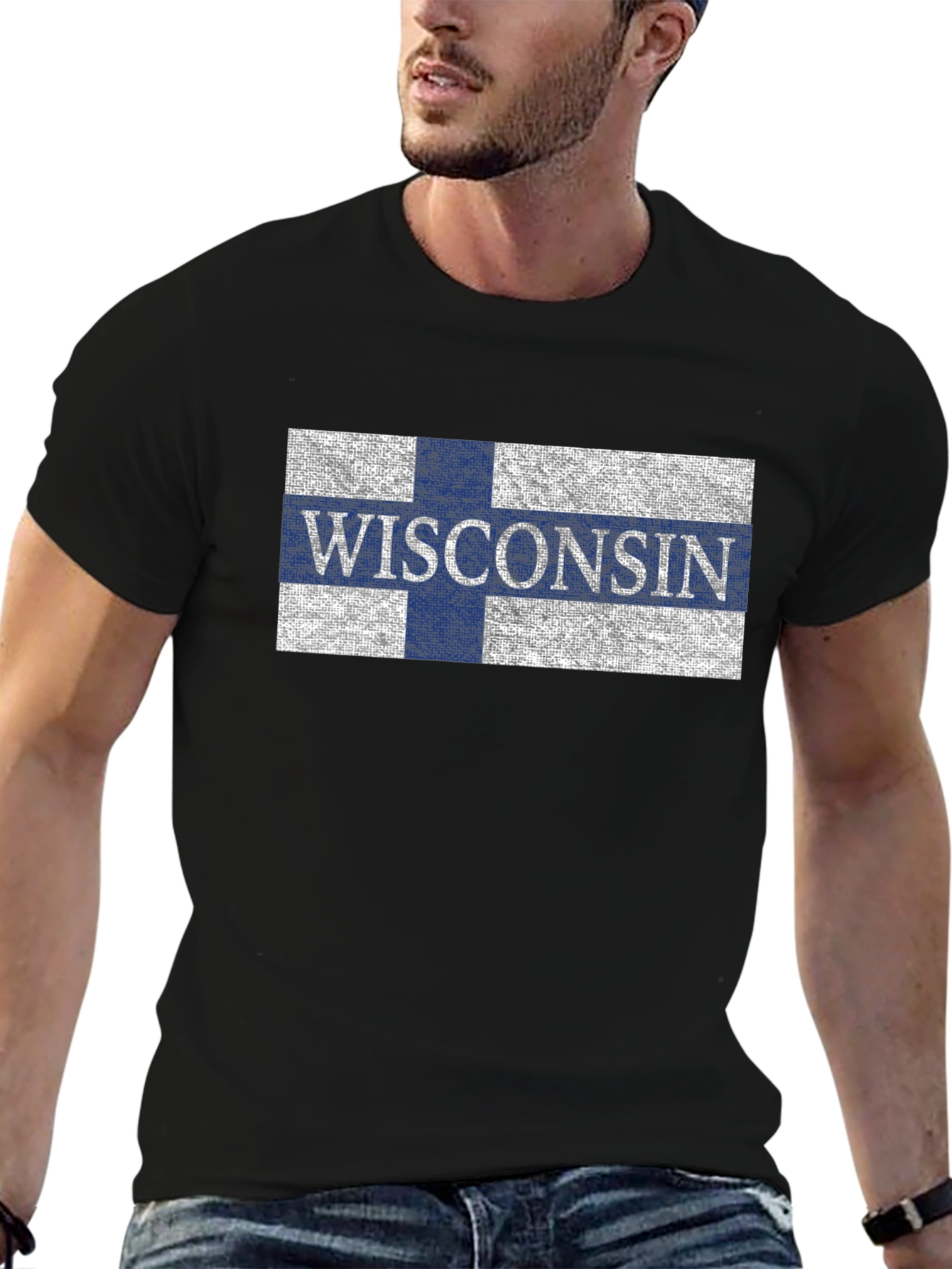 Wisconsin Flag Graphic Print T-Shirt