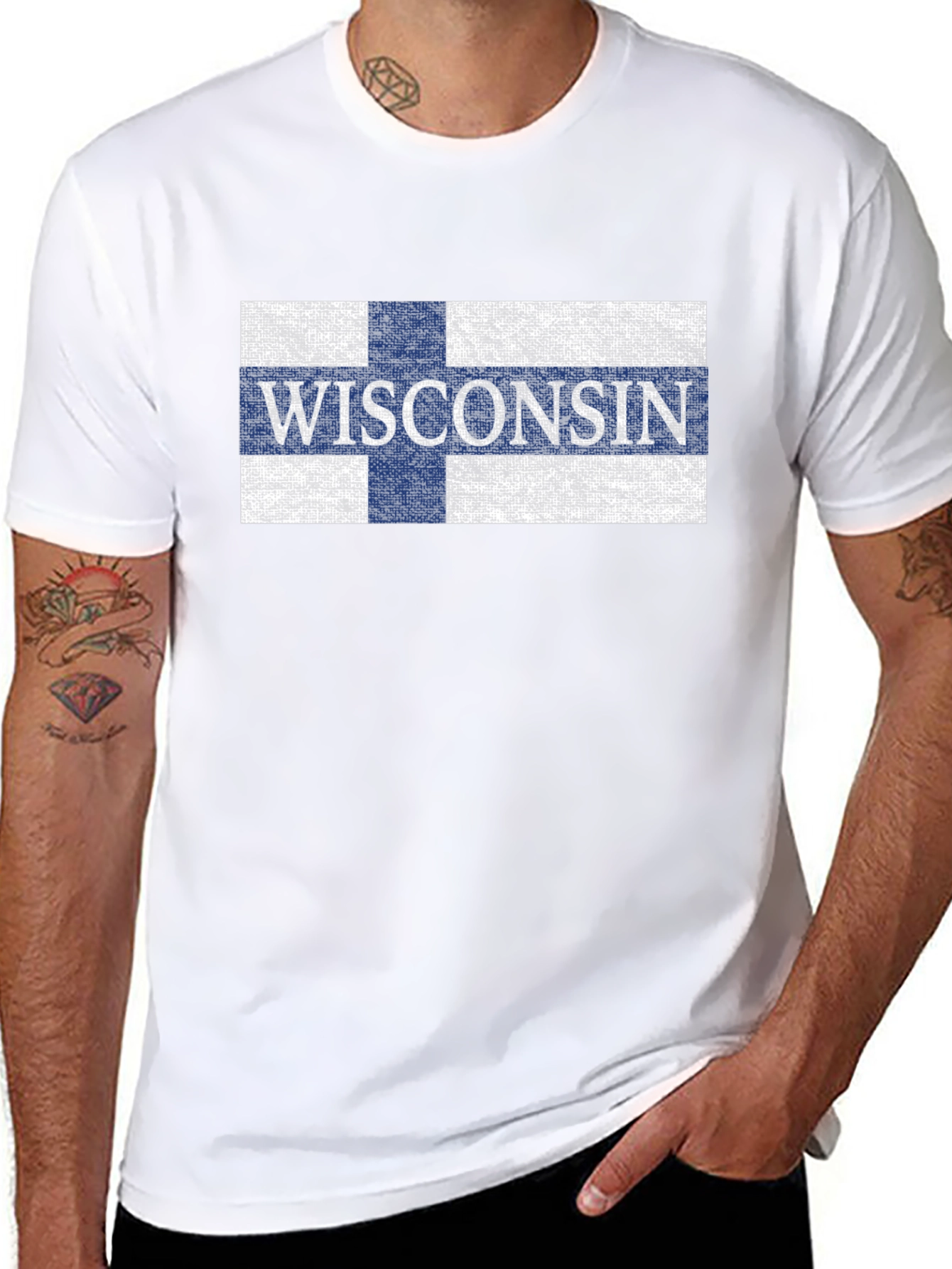 Wisconsin Flag Graphic Print T-Shirt