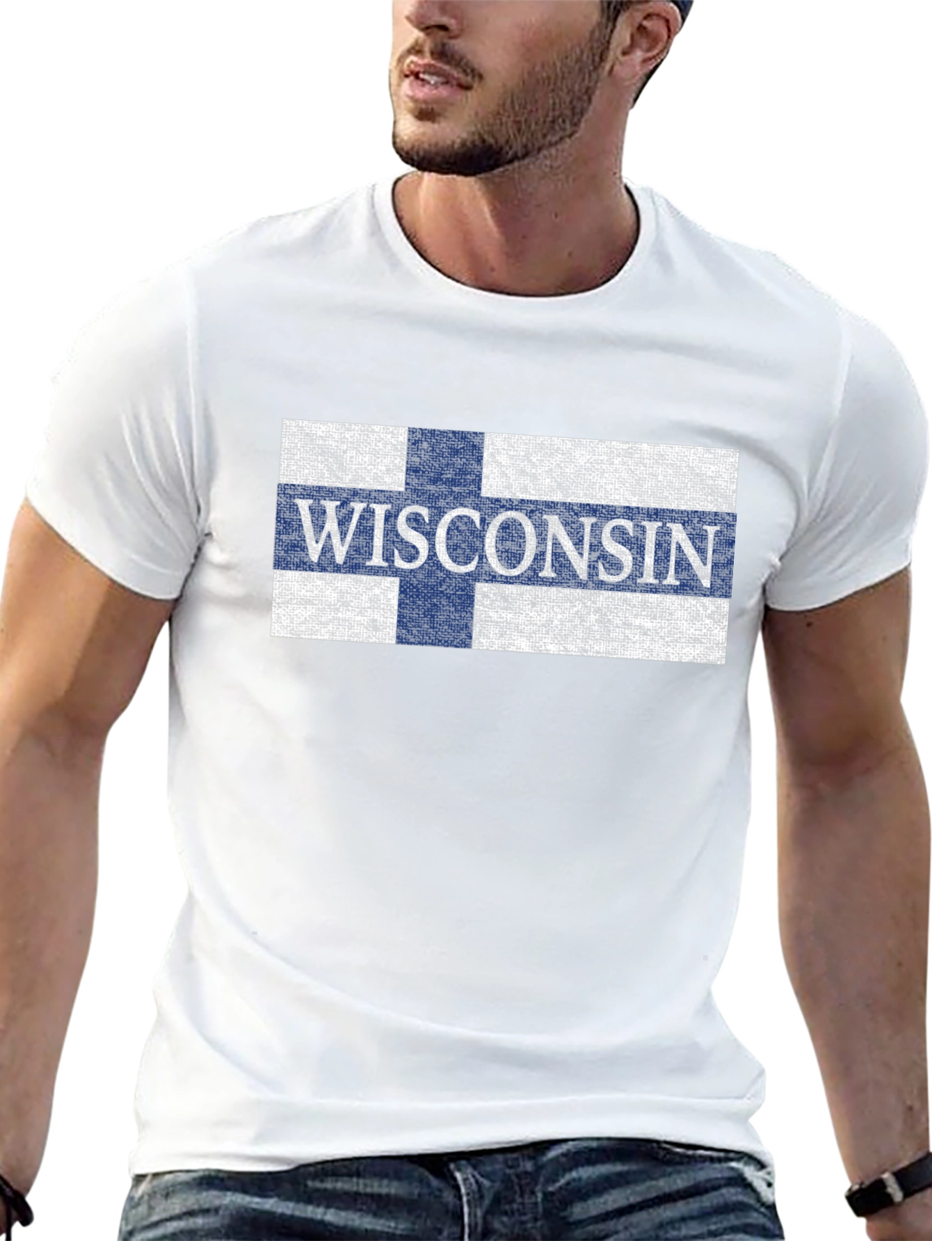 Wisconsin Flag Graphic Print T-Shirt