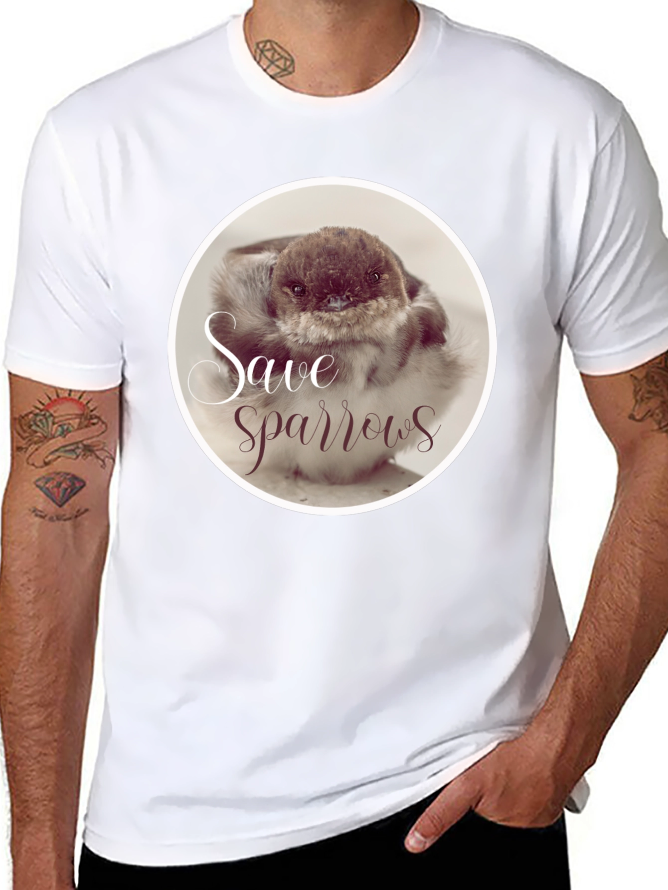 Save Sparrows Black Graphic Tee