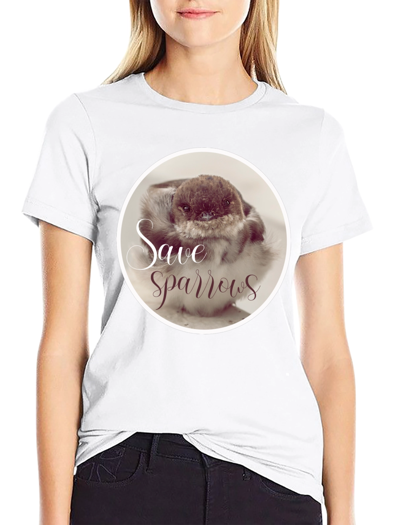 Save Sparrows Black Graphic Tee