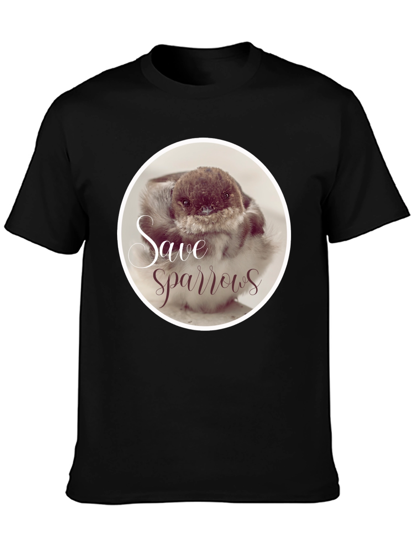 Save Sparrows Black Graphic Tee