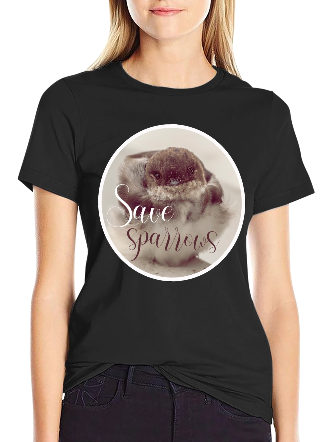 Save Sparrows Black Graphic Tee