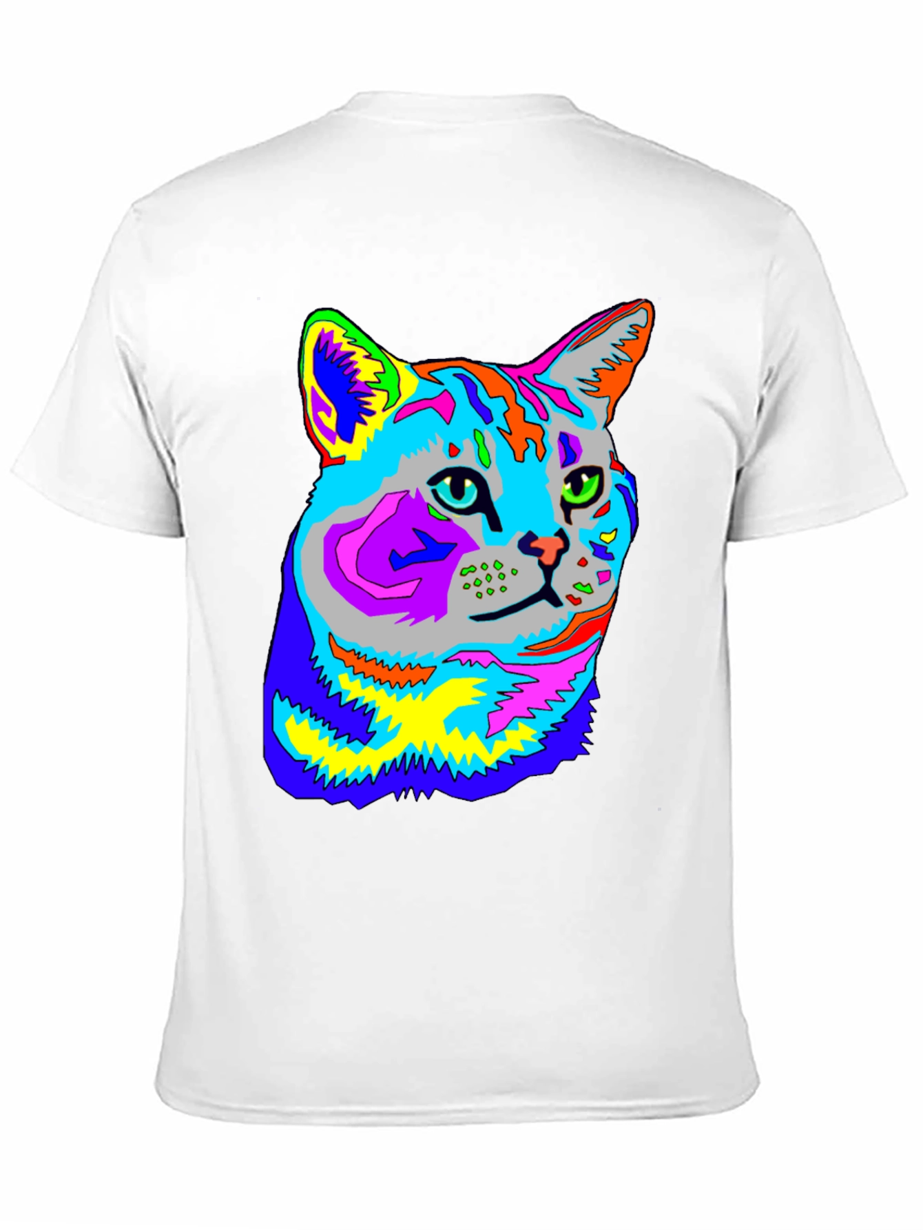 Vibrant Cat Graphic Tee - Unique Animal Lover Shirt