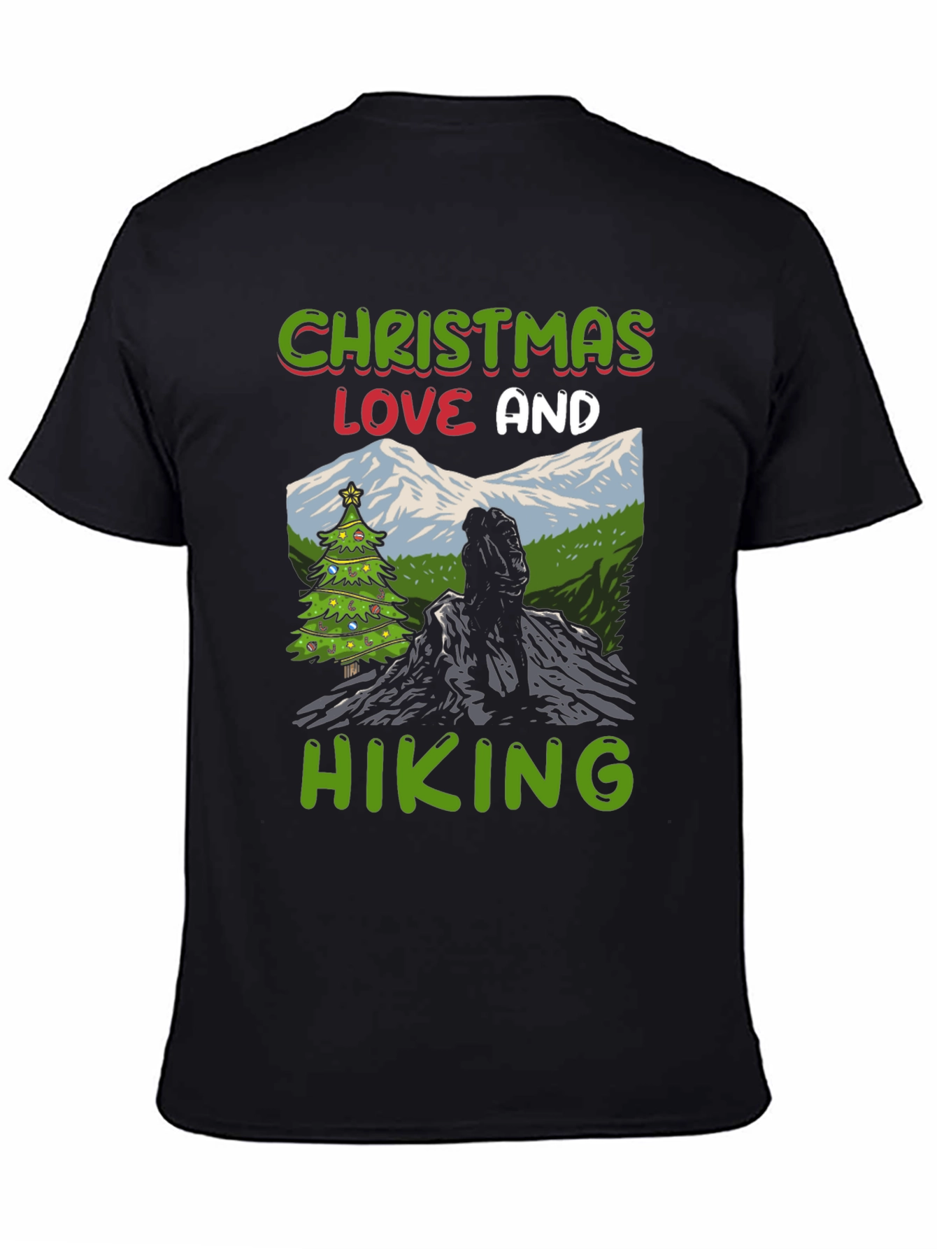Christmas Love and Hiking Graphic Tee