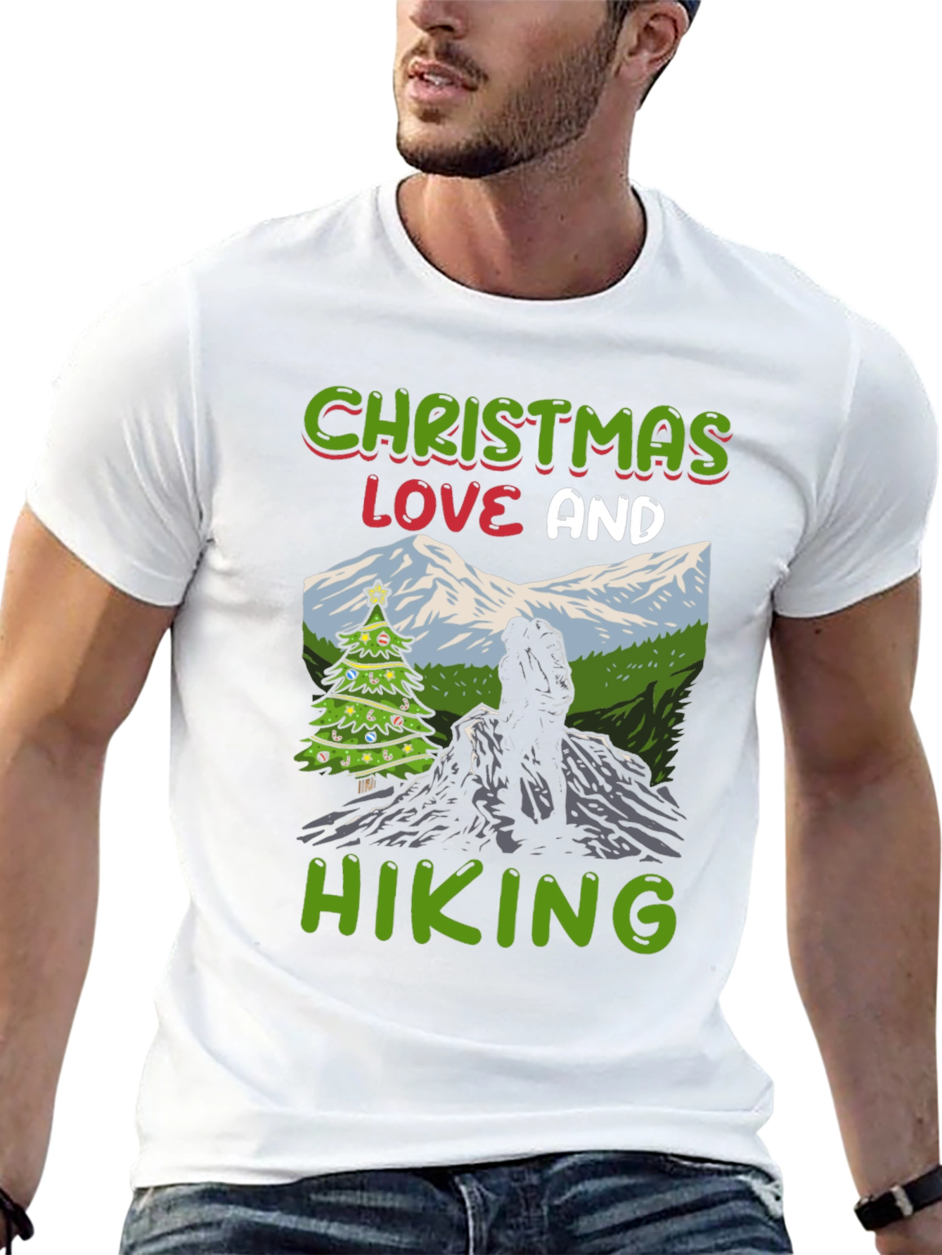 Christmas Love and Hiking Graphic Tee