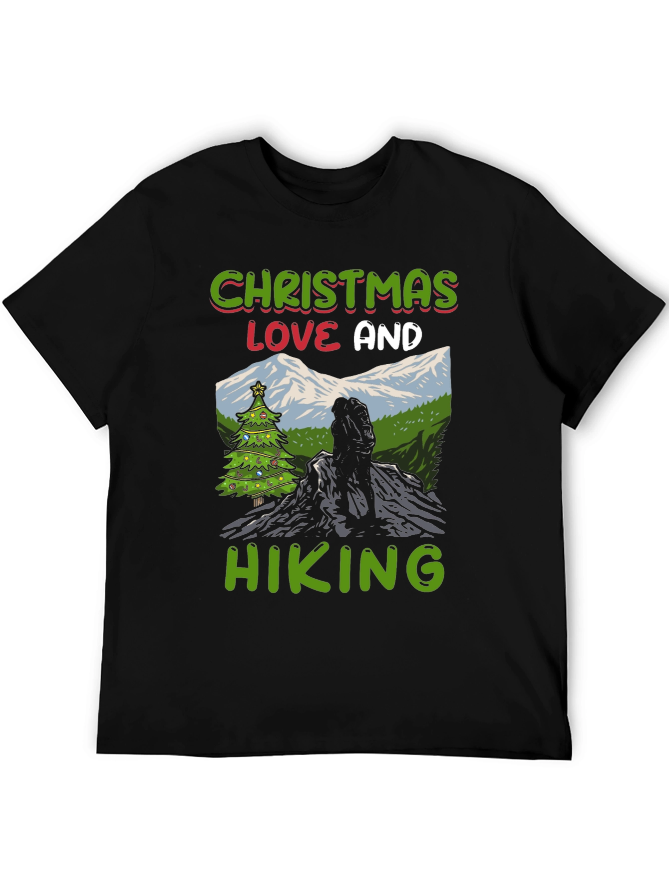 Christmas Love and Hiking Graphic Tee