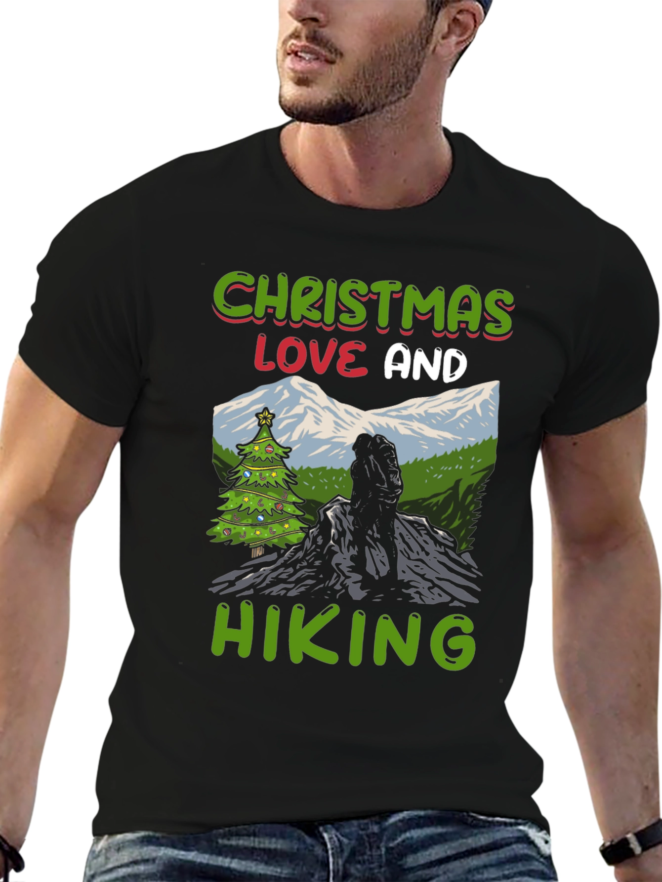 Christmas Love and Hiking Graphic Tee