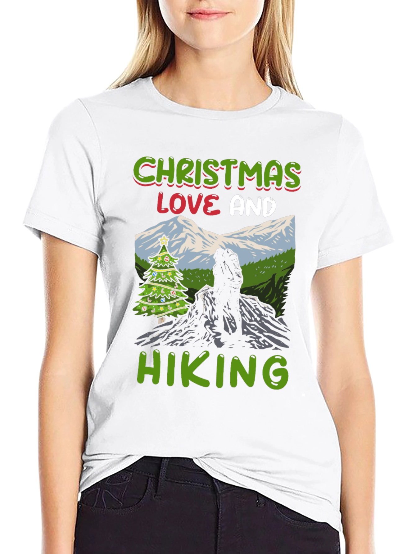 Christmas Love and Hiking Graphic Tee