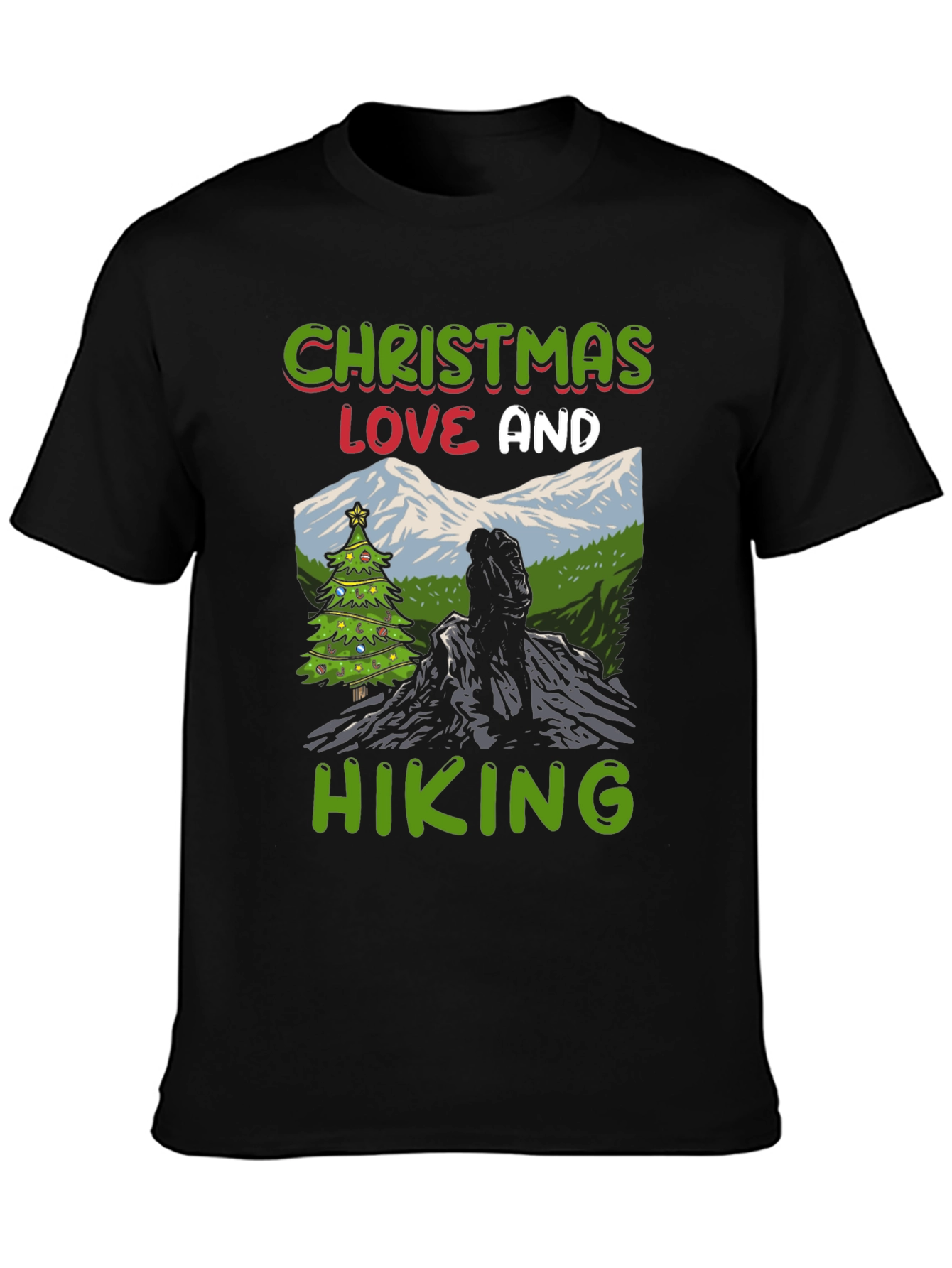Christmas Love and Hiking Graphic Tee