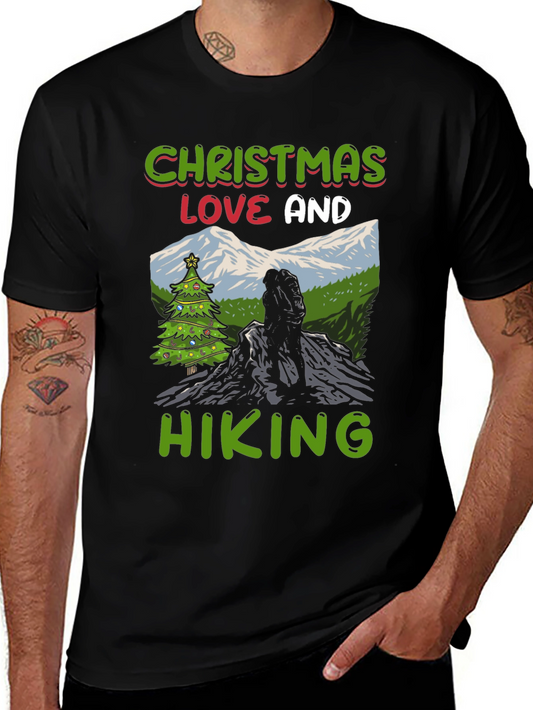 Christmas Love and Hiking Graphic Tee